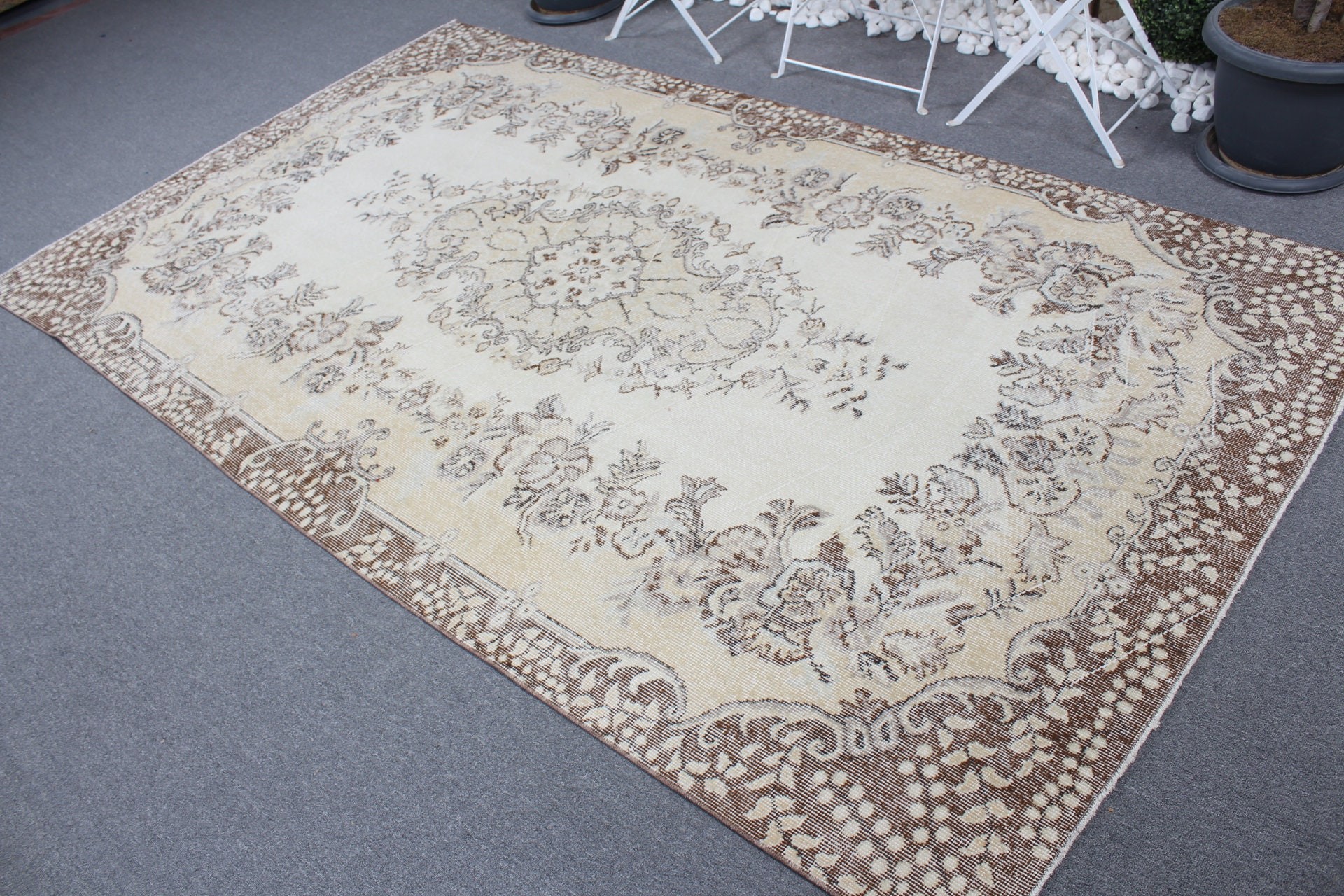 Turkish Rugs, Salon Rug, Vintage Rugs, 5.5x9.3 ft Large Rug, Moroccan Rugs, Wool Rug, Beige Bedroom Rug, Handmade Rug, Rugs for Bedroom