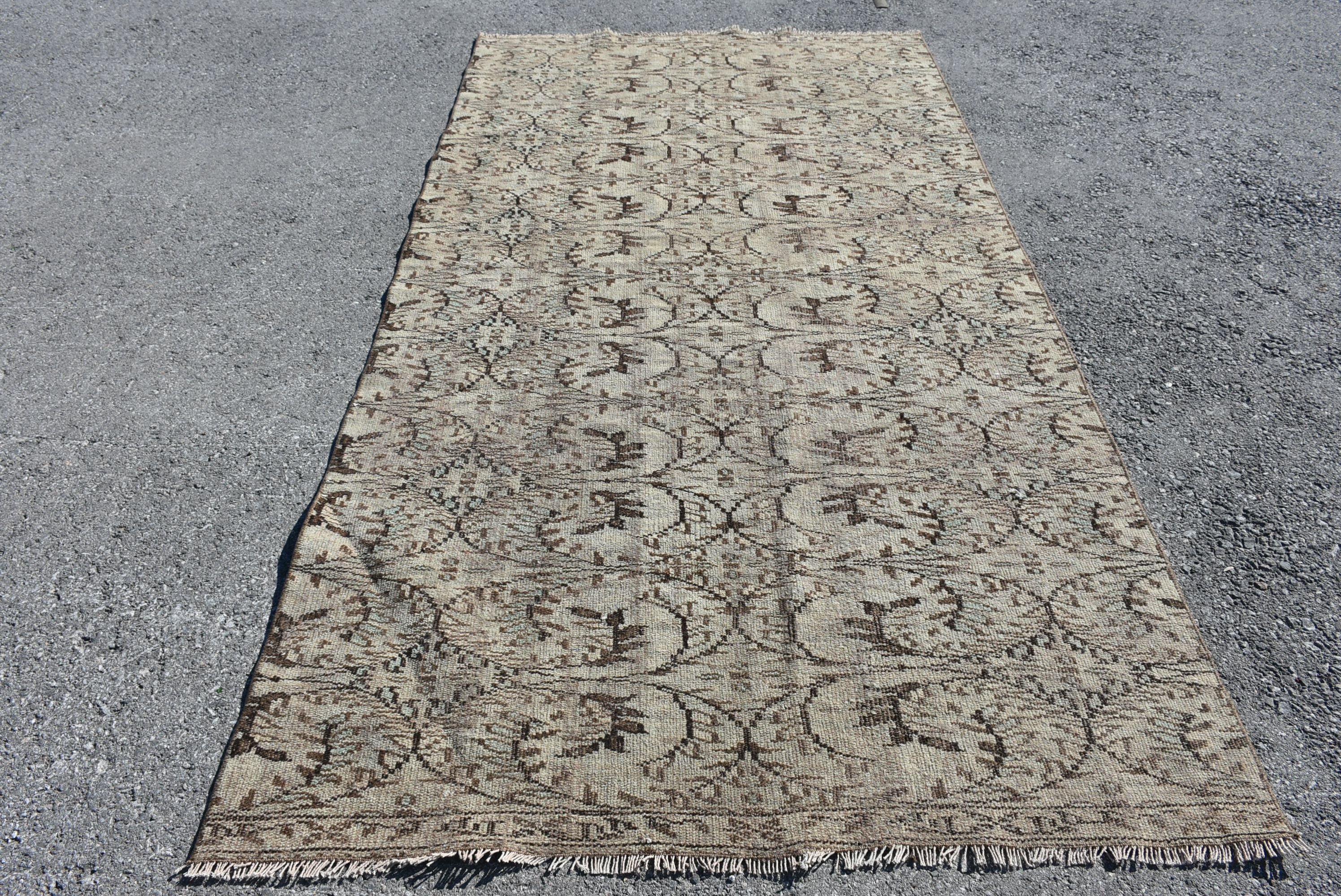 Oushak Rug, Indoor Rug, Kitchen Rug, Brown Antique Rug, Rugs for Living Room, Floor Rug, 4.6x8.6 ft Area Rug, Turkish Rug, Vintage Rug