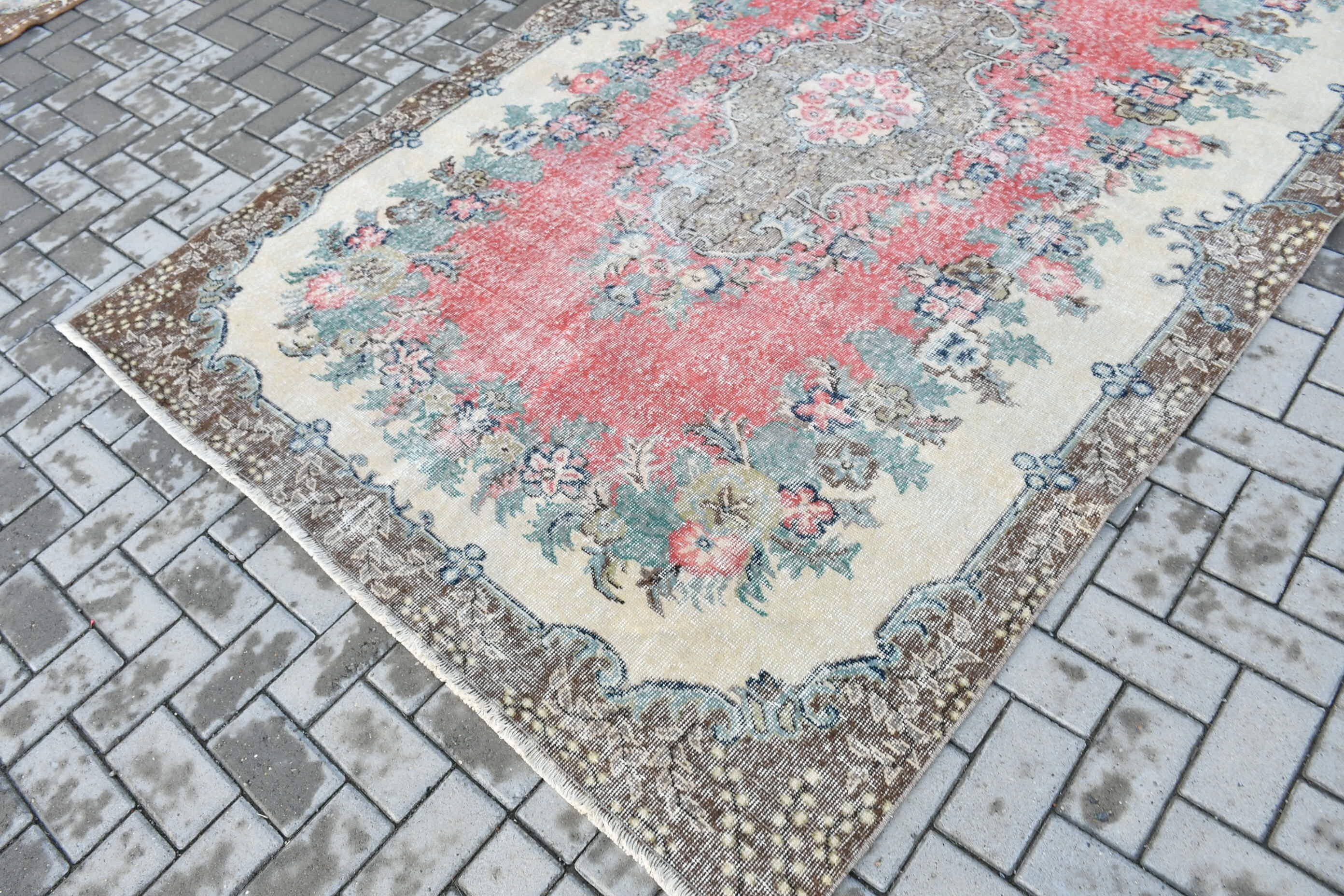 Pink Floor Rugs, Bedroom Rug, 5.7x9.1 ft Large Rug, Cool Rug, Turkish Rug, Living Room Rugs, Boho Rugs, Home Decor Rugs, Vintage Rugs