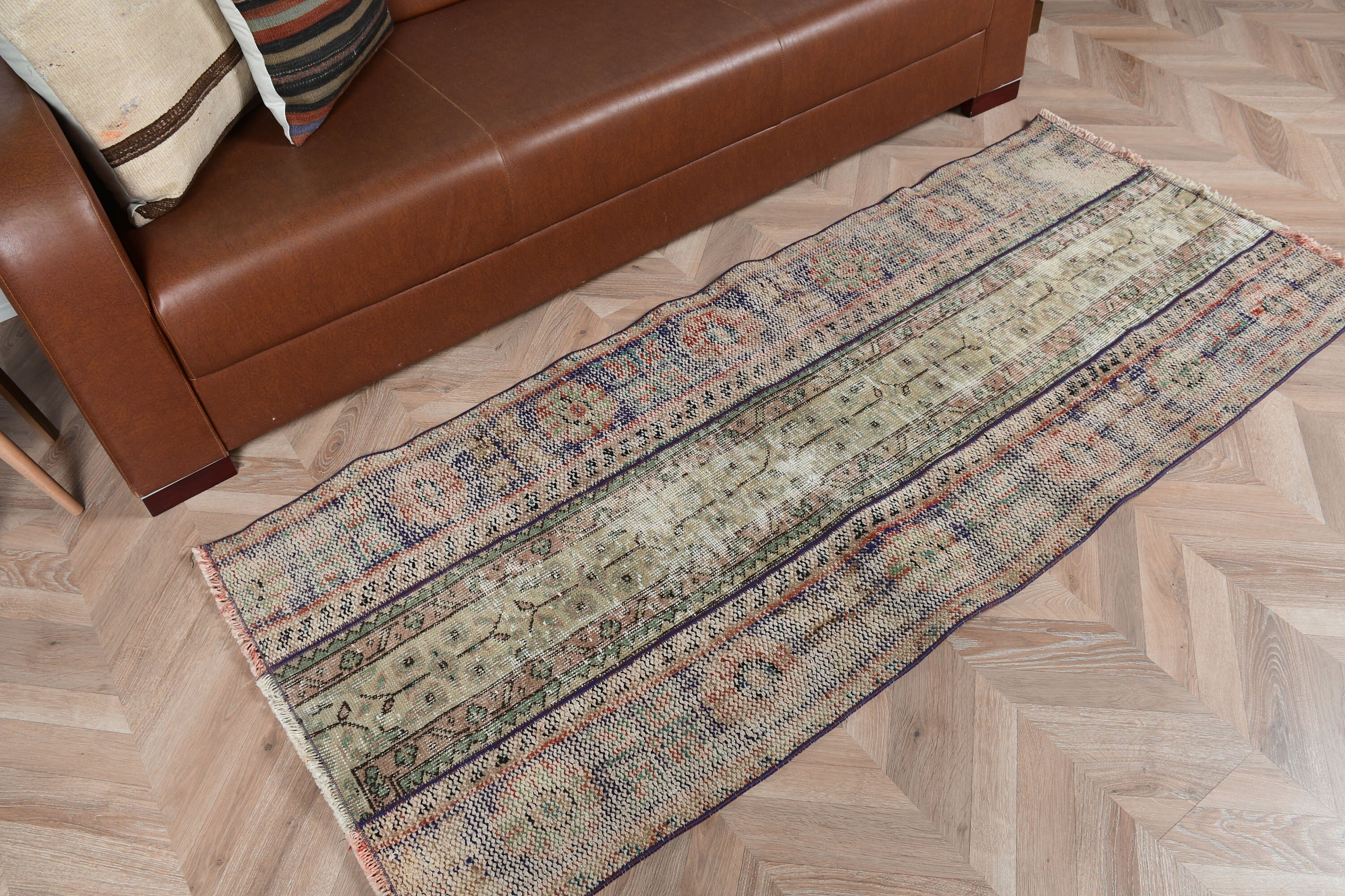 Nursery Rugs, Brown  2.6x6.2 ft Accent Rug, Office Rugs, Vintage Rugs, Anatolian Rugs, Turkish Rug, Entry Rug