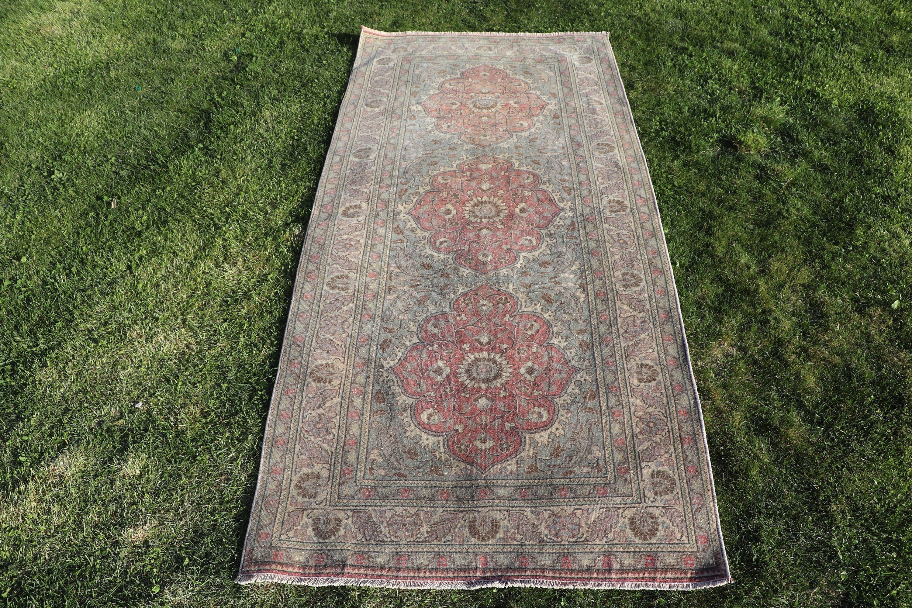 Giriş Halısı, Boho Halısı, Türk Halısı, Mutfak Halıları, Vurgu Halıları, Vintage Halılar, Yeşil Modern Halılar, 2,9x6,7 ft Vurgu Halısı, Açıklama Halısı