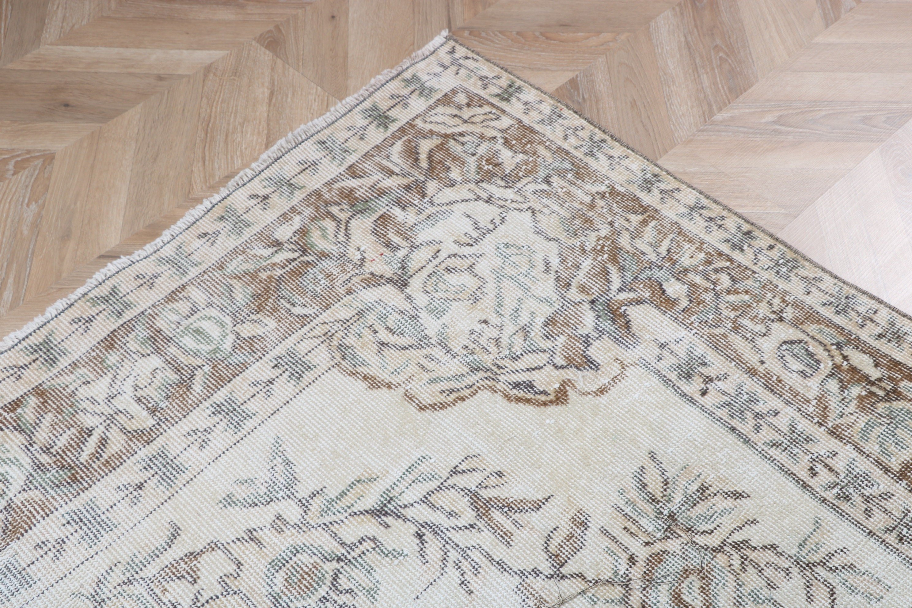 6.1x10.3 ft Large Rugs, White Floor Rug, Vintage Rug, Oriental Rugs, Luxury Rug, Salon Rugs, Home Decor Rug, Turkish Rugs, Living Room Rug