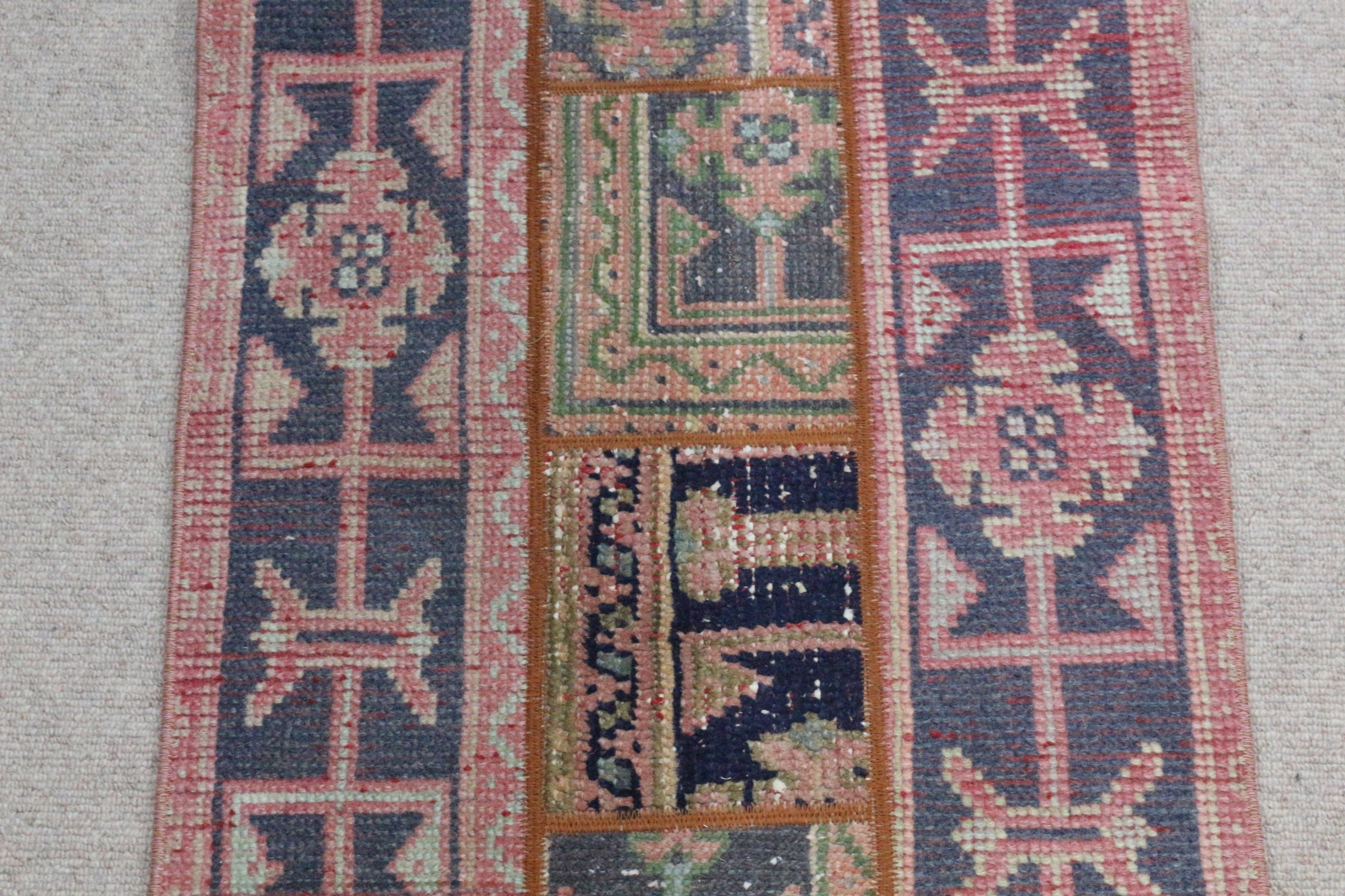 1.8x3.9 ft Small Rug, Cool Rug, Entry Rug, Vintage Rugs, Kitchen Rug, Wall Hanging Rug, Red Anatolian Rug, Rugs for Entry, Turkish Rugs