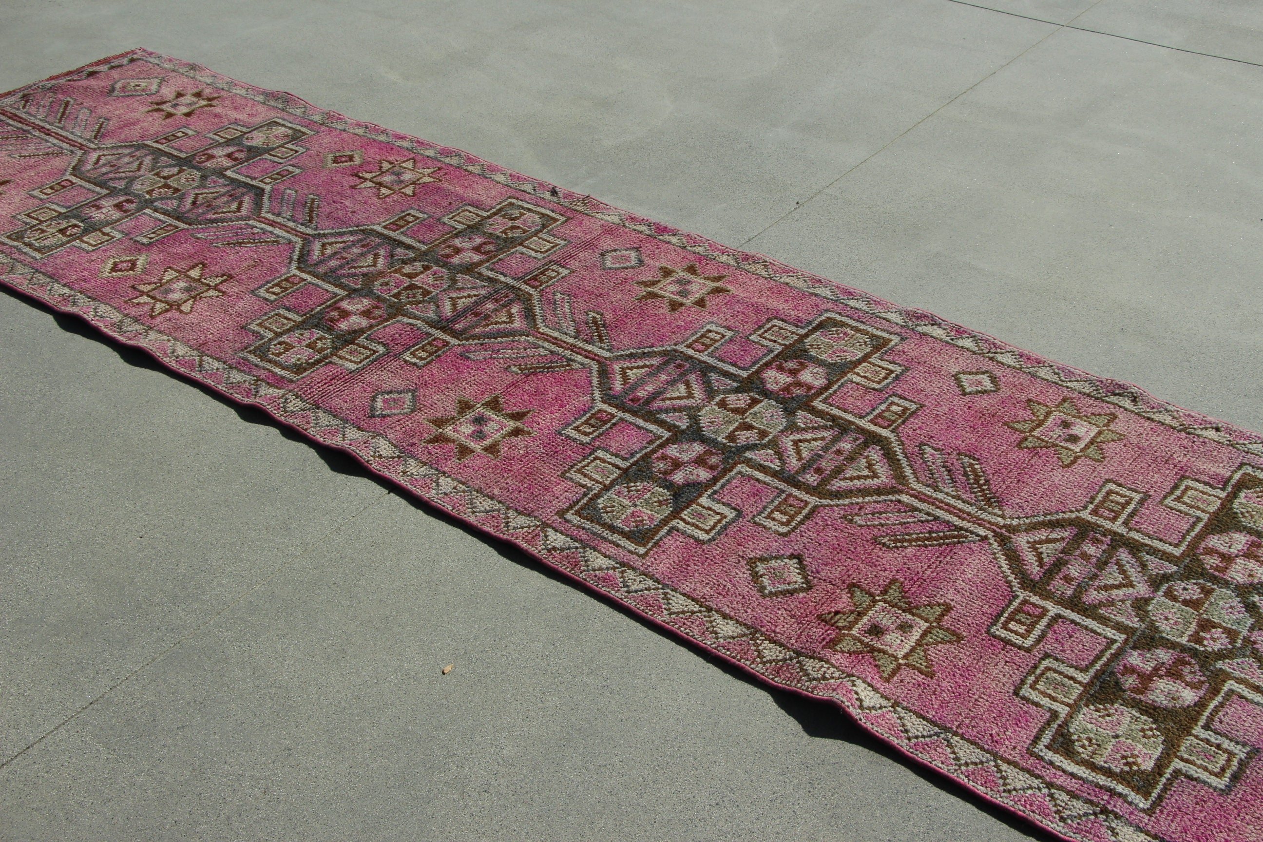 Long Runner Rugs, Luxury Rugs, Turkish Rug, 2.8x10.2 ft Runner Rugs, Boho Rugs, Pink Floor Rugs, Statement Rug, Vintage Rug, Corridor Rug