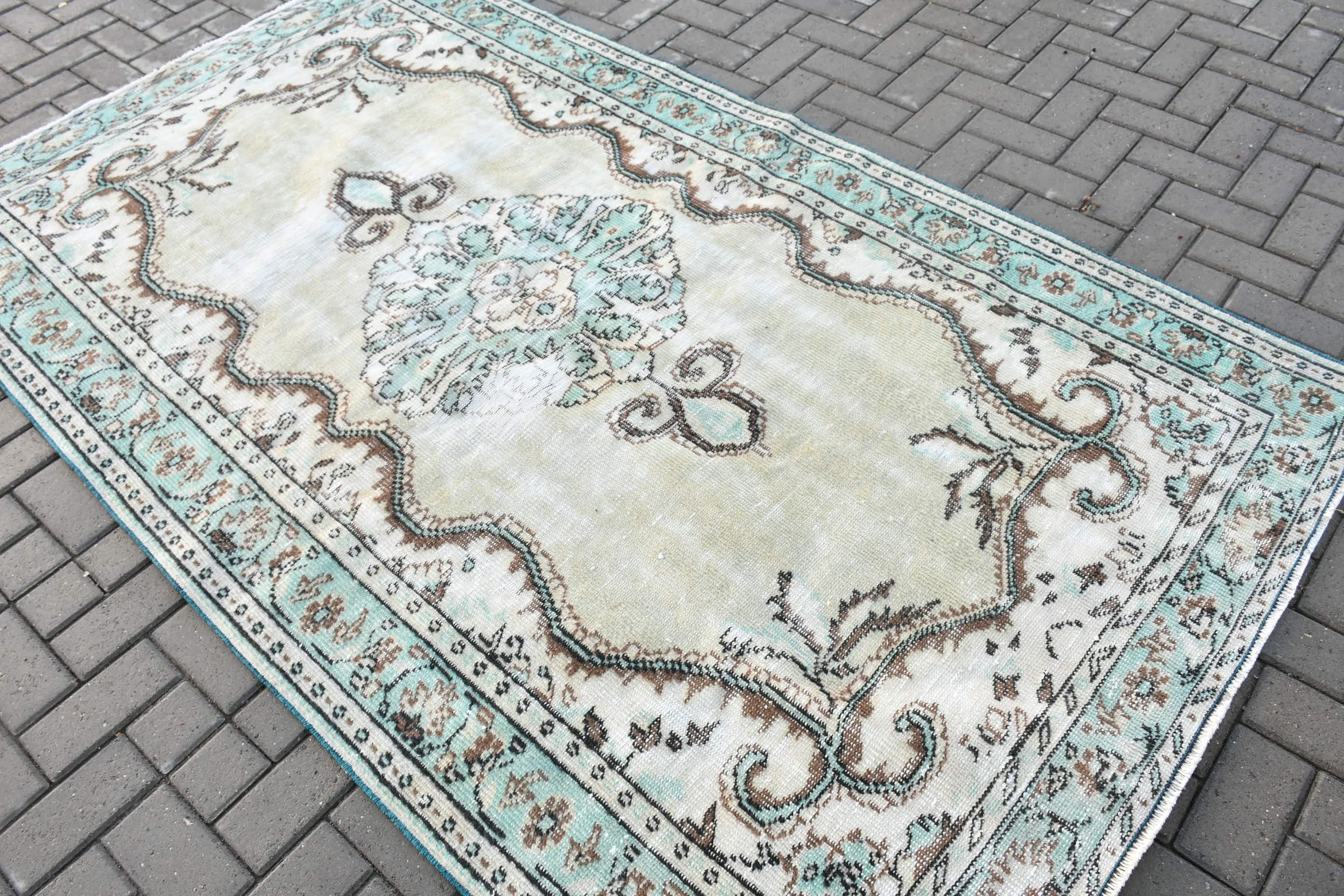 Beige Oushak Rugs, Bedroom Rugs, 4.8x8.2 ft Area Rugs, Vintage Decor Rugs, Floor Rug, Turkish Rug, Indoor Rug, Vintage Rug, Living Room Rug