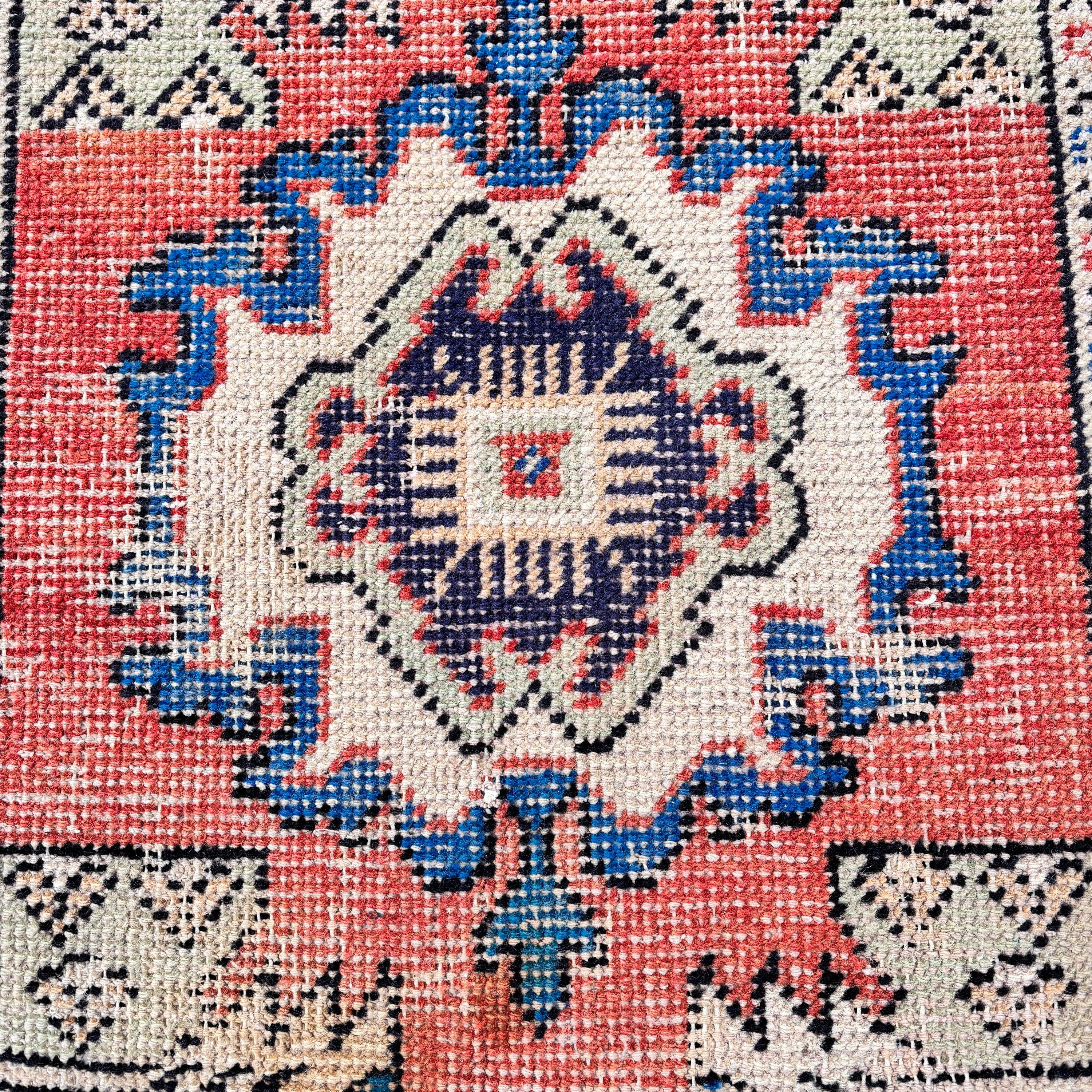 Turuncu Mutfak Halısı, Boho Halıları, Vintage Halı, Giriş Halıları, 1,5x2,7 ft Küçük Halılar, El Dokuma Halıları, Mutfak Halıları, Türk Halısı, Banyo Halıları