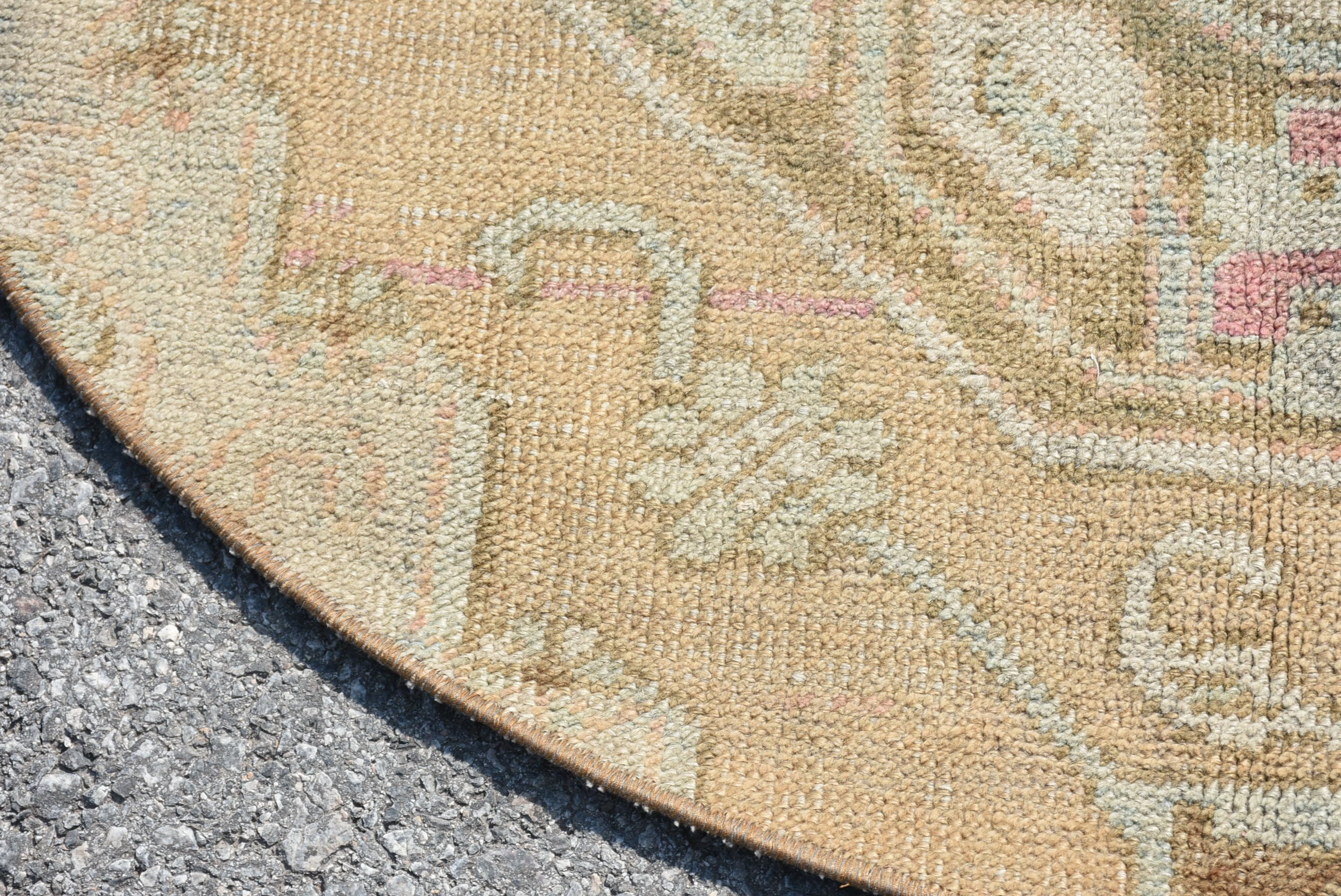 Decorative Rugs, 3.8x4 ft Accent Rug, Kitchen Rug, Vintage Rugs, Rugs for Entry, Turkish Rug, Oushak Rug, Bedroom Rug, Beige Floor Rug