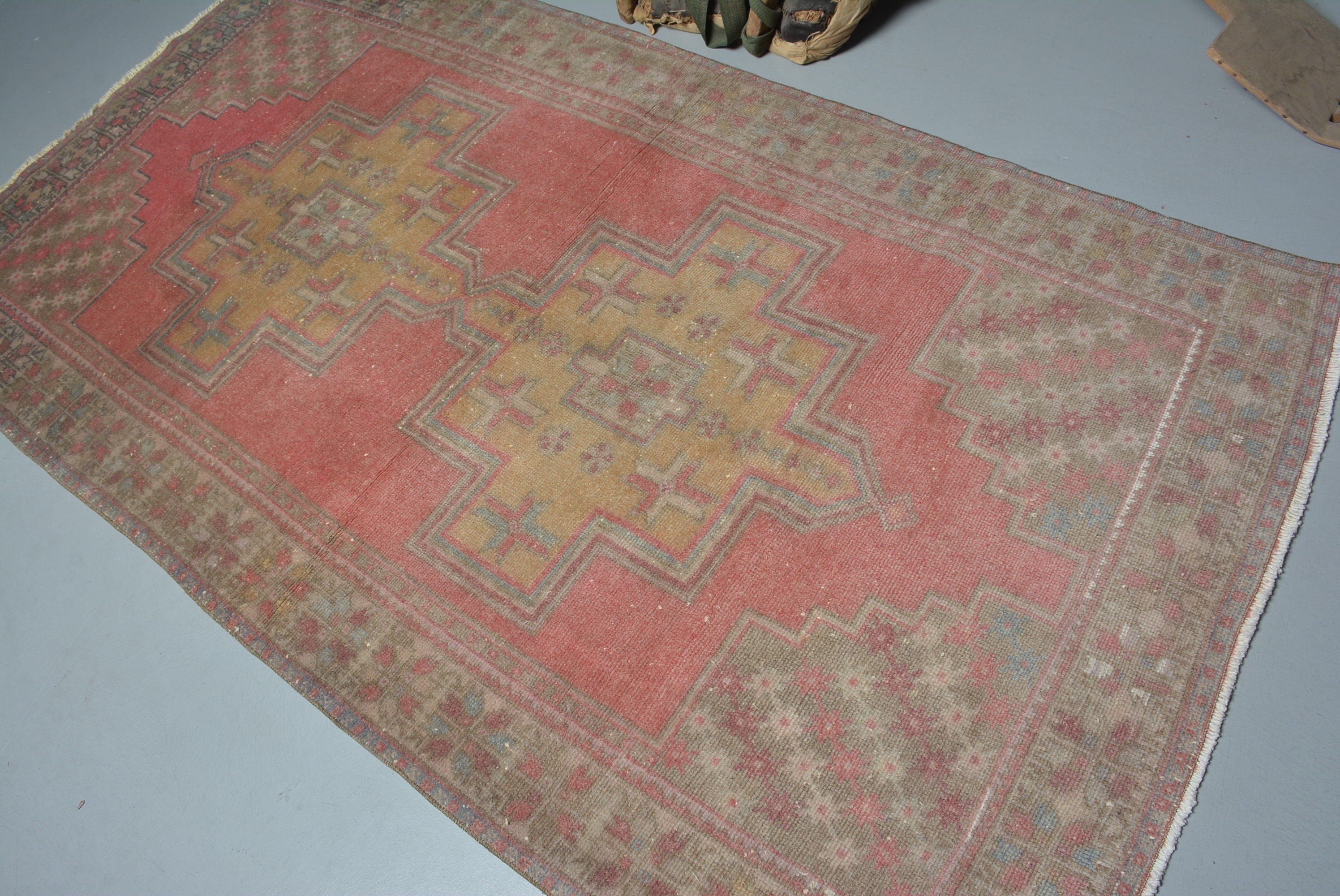 Living Room Rug, Cool Rugs, Turkish Rug, Rugs for Living Room, Handwoven Rug, Kitchen Rug, Bedroom Rugs, 4.2x7.9 ft Area Rugs, Vintage Rugs