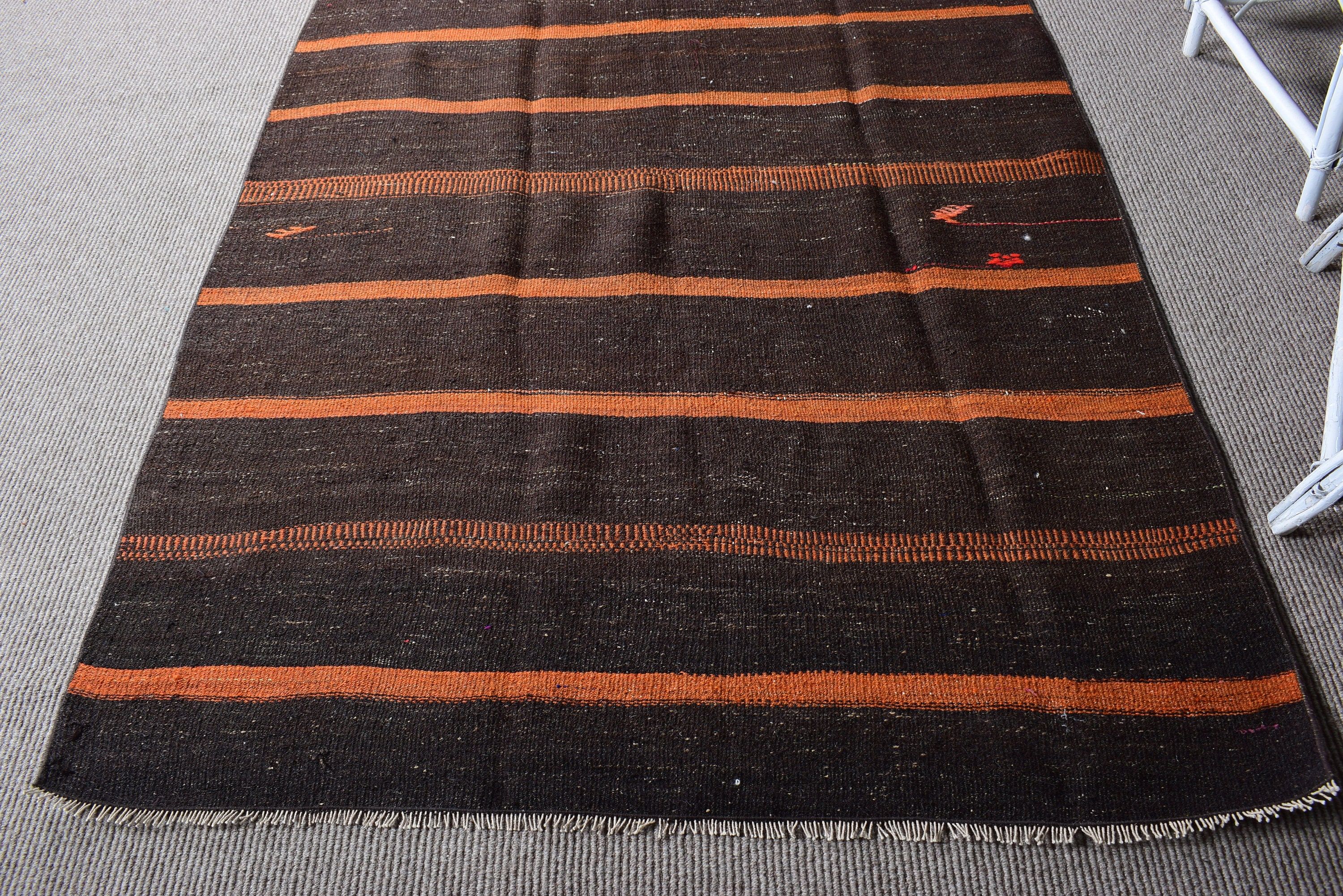 Türk Halıları, Lüks Halılar, Çocuk Halısı, Kahverengi Oryantal Halılar, Kilim, 4.5x7.8 ft Alan Halısı, Vintage Halı, Yemek Odası Halısı