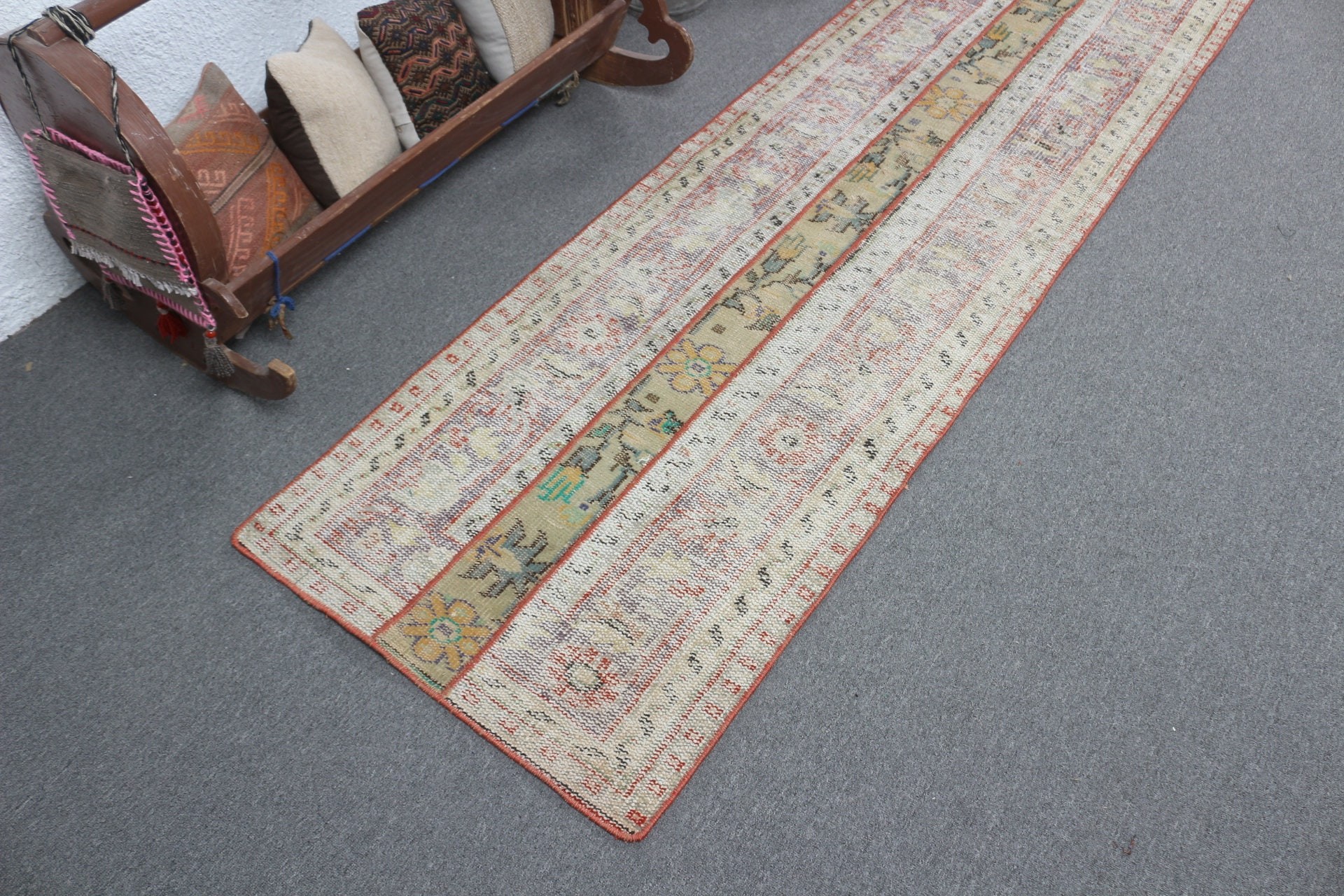 Vintage Rug, Turkish Rug, Rugs for Kitchen, Moroccan Rug, Tribal Rug, Beige Bedroom Rugs, 2.3x9.1 ft Runner Rugs, Stair Rug, Antique Rug