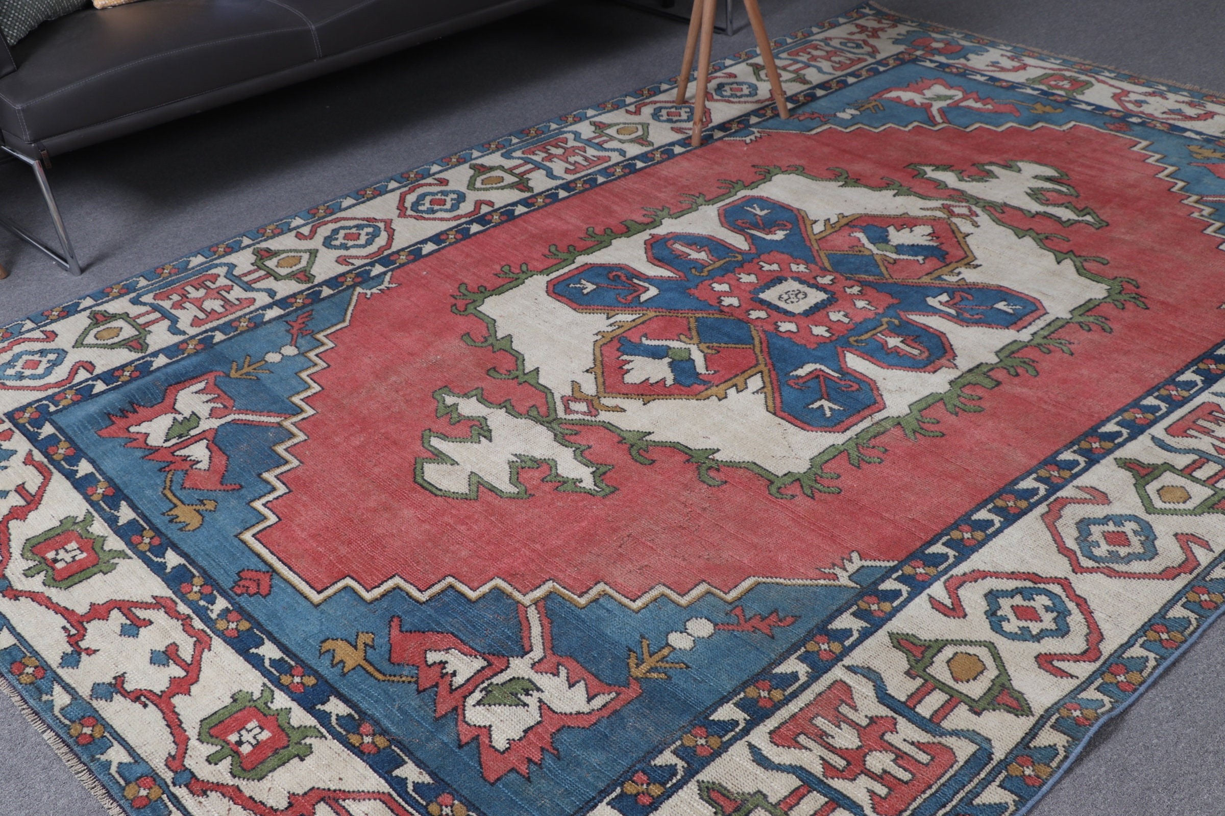 Turkish Rug, Wool Rug, 6.9x9.7 ft Large Rugs, Dining Room Rugs, Old Rugs, Vintage Rugs, Red Kitchen Rugs, Anatolian Rug, Salon Rugs