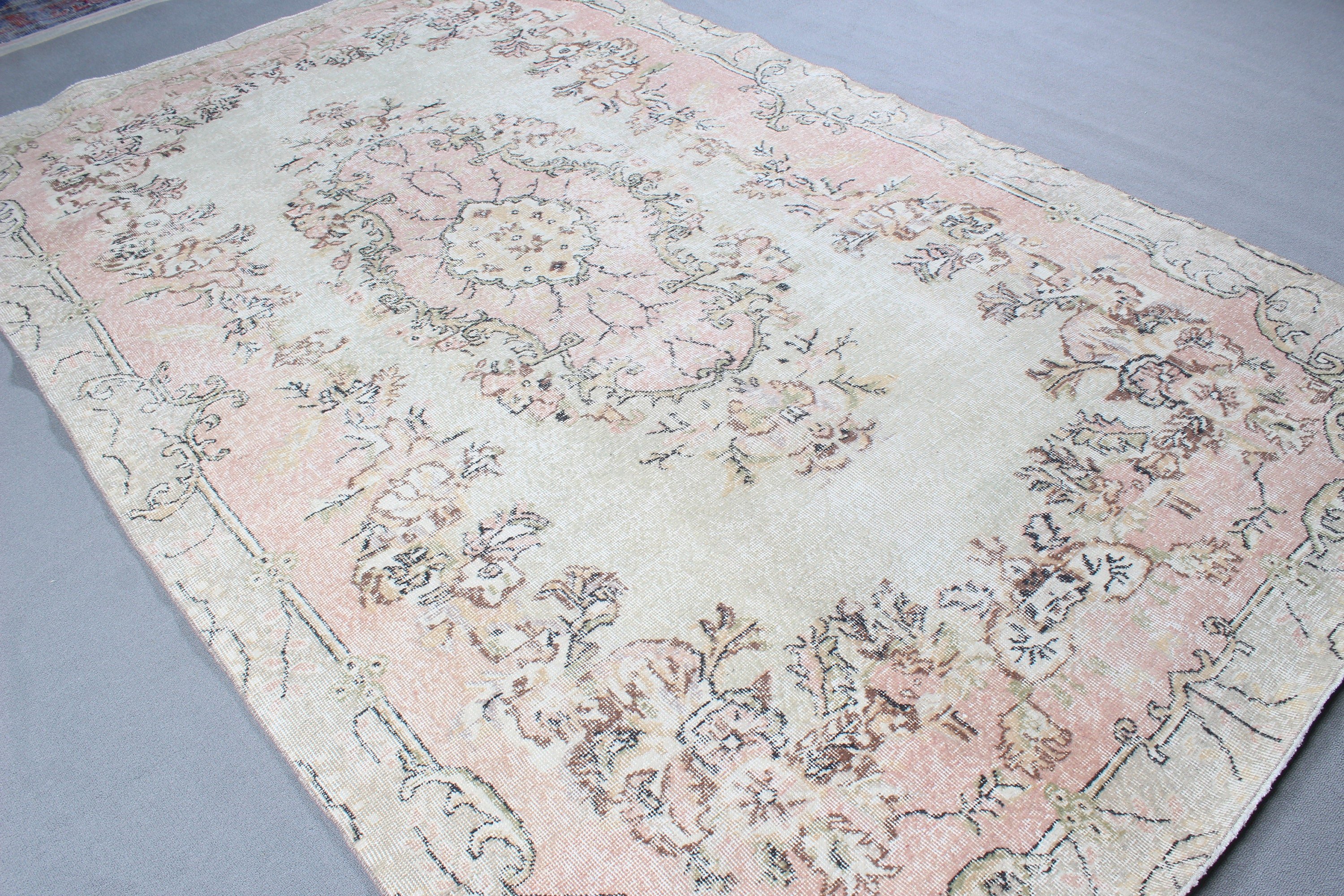 Beige Luxury Rug, Bedroom Rugs, 6.6x10.6 ft Large Rugs, Statement Rug, Anatolian Rugs, Vintage Rugs, Turkish Rug, Large Vintage Rug