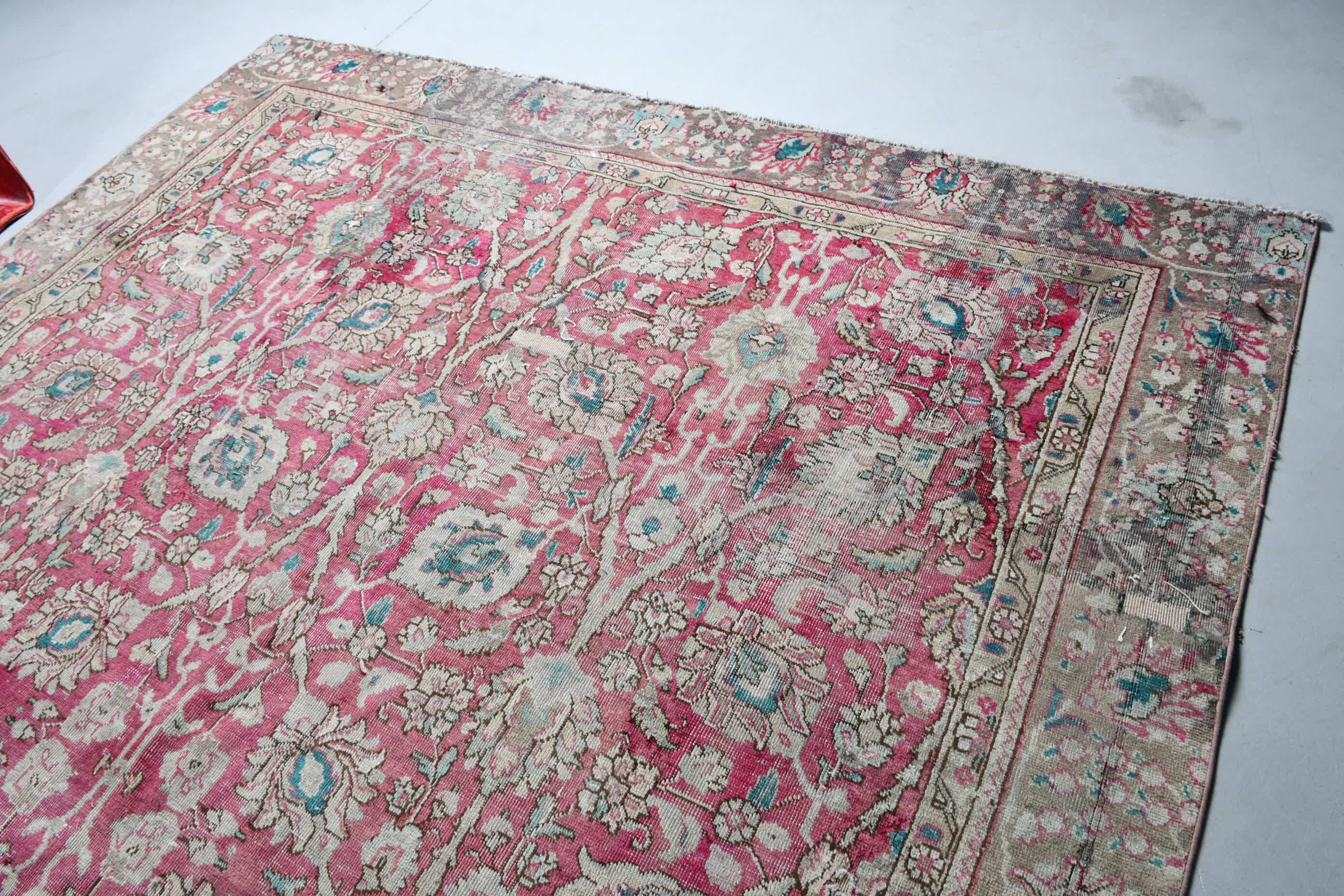 Cool Rug, Vintage Decor Rugs, Vintage Rug, Turkish Rugs, Pink Cool Rug, Floor Rugs, 8.8x11.5 ft Oversize Rugs, Dining Room Rug, Salon Rug