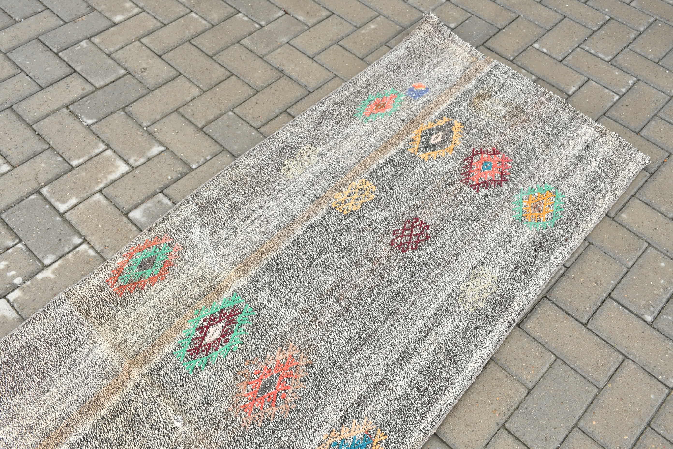 Kilim, Eski Halı, Kahverengi Antika Halılar, Merdiven Halısı, Vintage Halı, Koridor Halıları, Türk Halısı, 2.5x8.3 ft Yolluk Halısı, Oryantal Halı