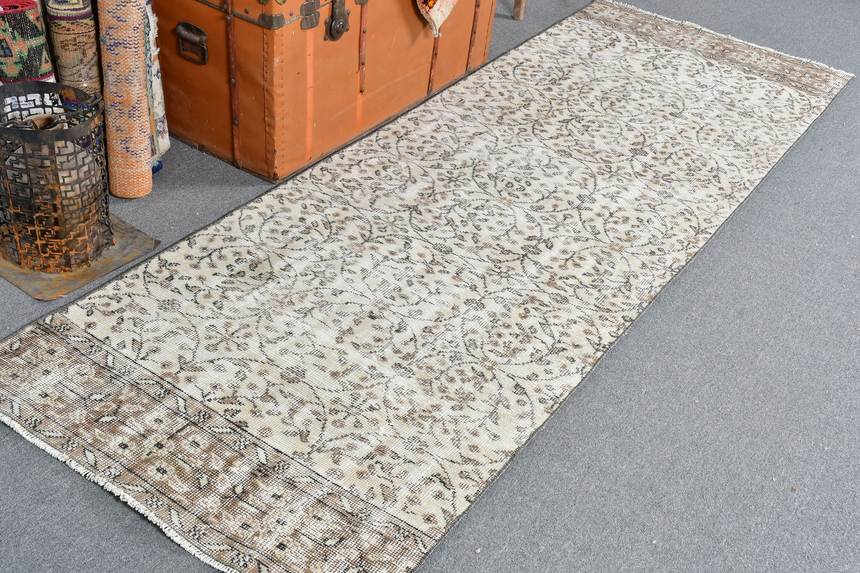 Moroccan Rug, Handwoven Rug, Beige Home Decor Rug, Kitchen Rug, Turkish Rugs, Antique Rugs, Vintage Rugs, 3x8.7 ft Runner Rug, Hallway Rugs