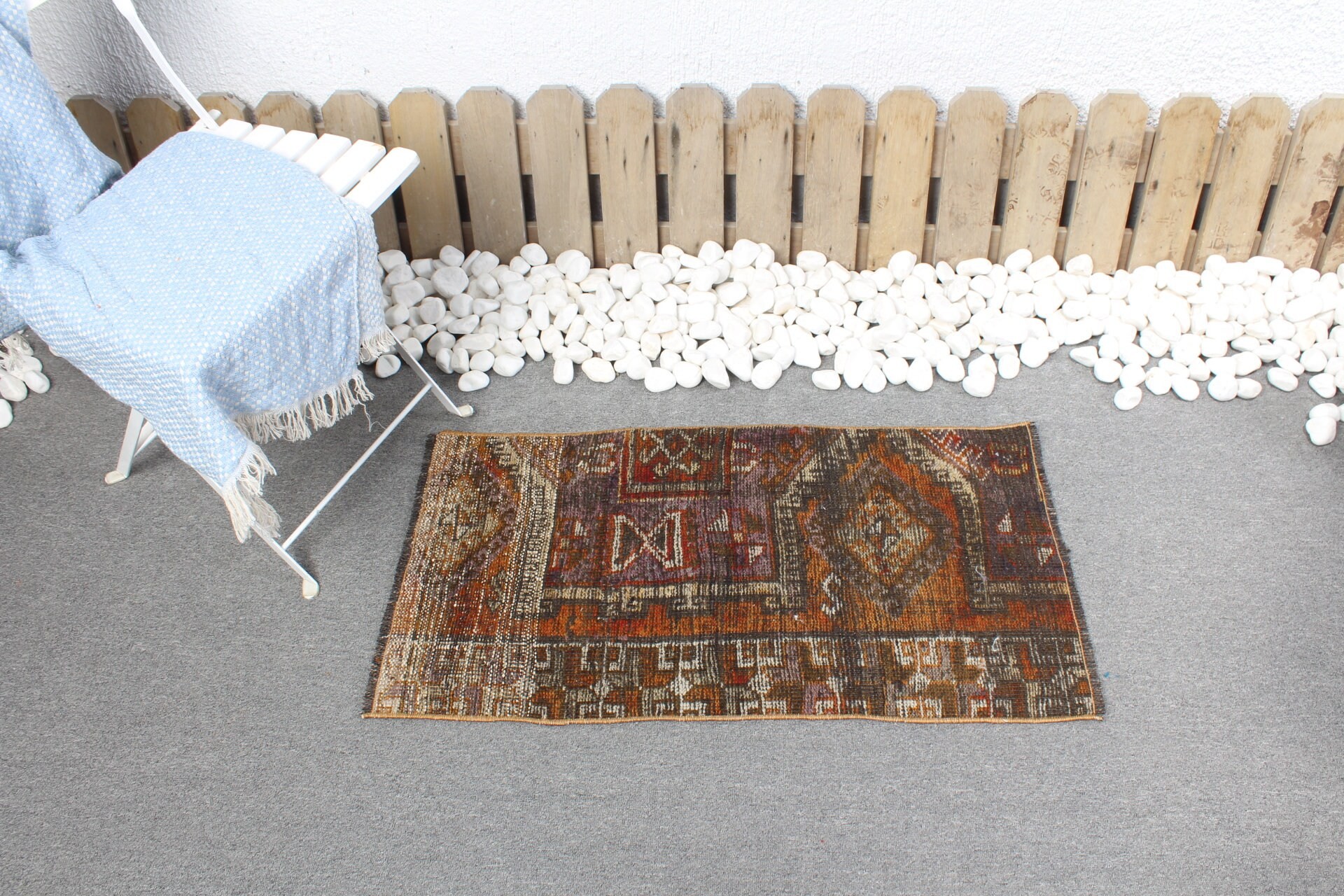 Banyo Halısı, Mutfak Halıları, 1.6x3 ft Küçük Halı, Vintage Halı, Etnik Halı, Turuncu Ev Dekor Halısı, Ev Dekor Halısı, Giriş Halıları, Türk Halısı