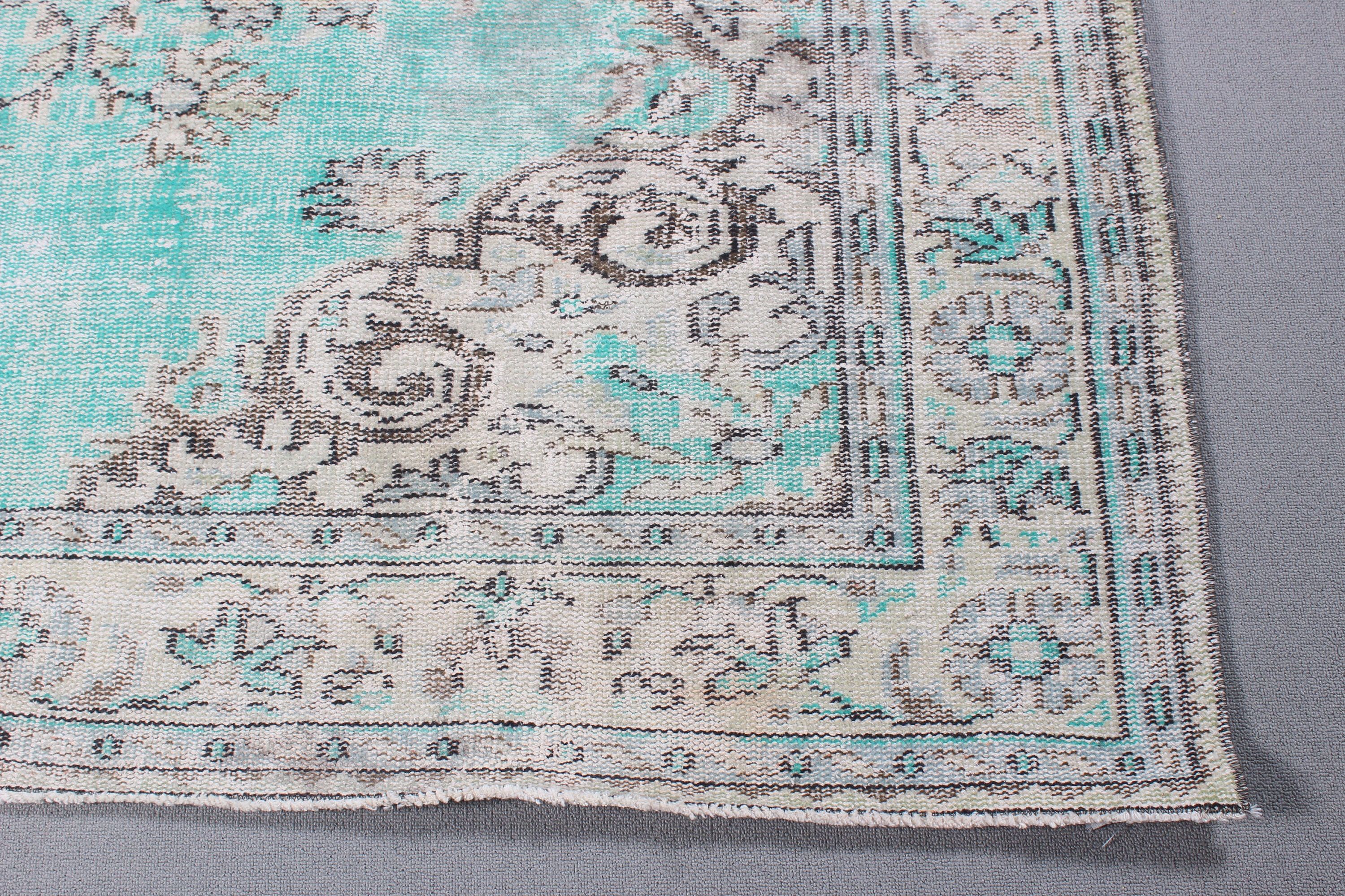 6.3x9.6 ft Large Rugs, Moroccan Rug, Vintage Rugs, Turkish Rug, Wool Rugs, Large Oushak Rug, Large Vintage Rugs, Green Statement Rug