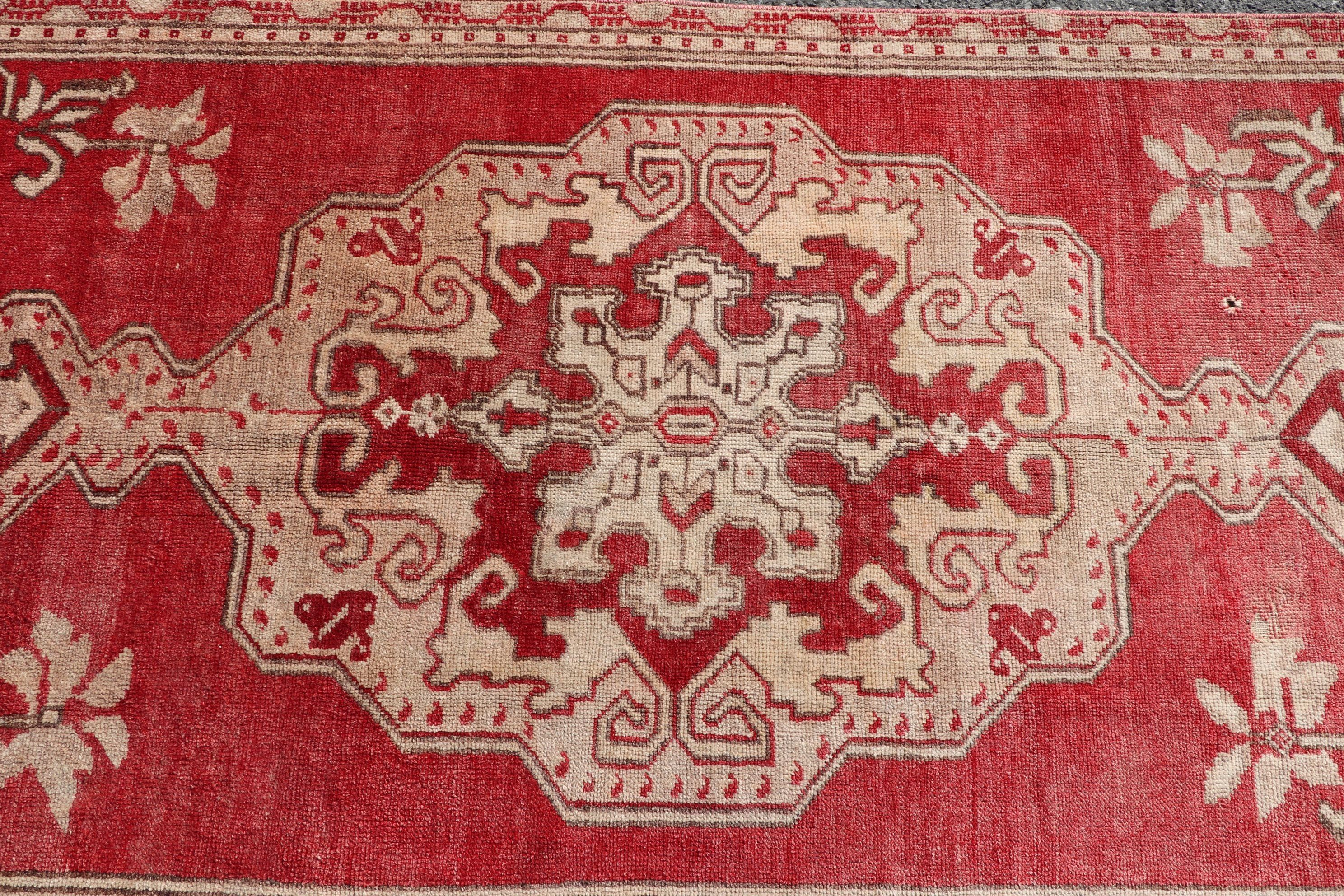 Vintage Rug, Rugs for Bedroom, Living Room Rugs, Cute Rugs, Floor Rugs, Turkish Rug, Red Anatolian Rug, Oriental Rug, 3.3x7.9 ft Area Rug