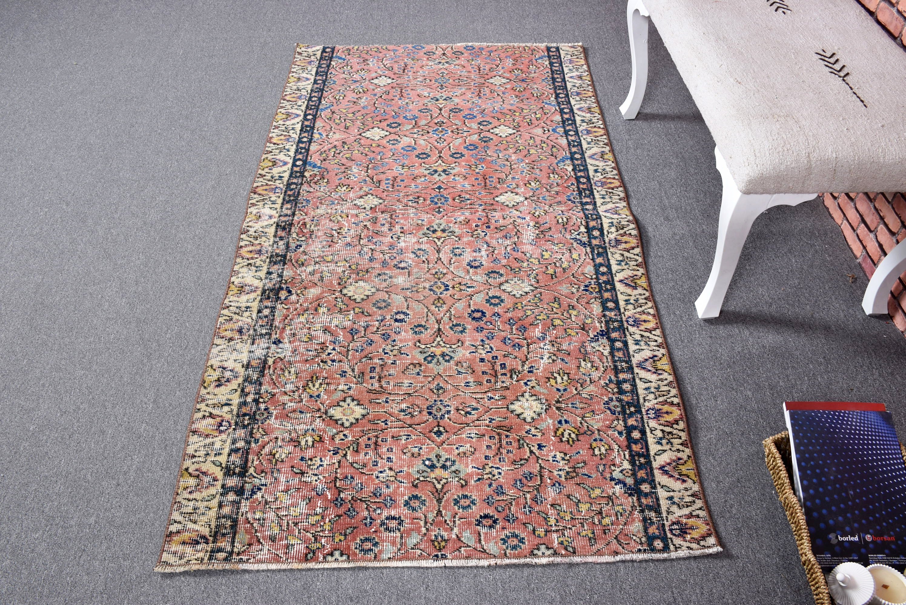 Nötr Halılar, 3,3x6 ft Vurgulu Halılar, Lüks Halılar, Türk Halısı, Vintage Halı, Turuncu İfade Halıları, Boho Vurgulu Halılar, Aztek Halısı, Yatak Odası Halıları