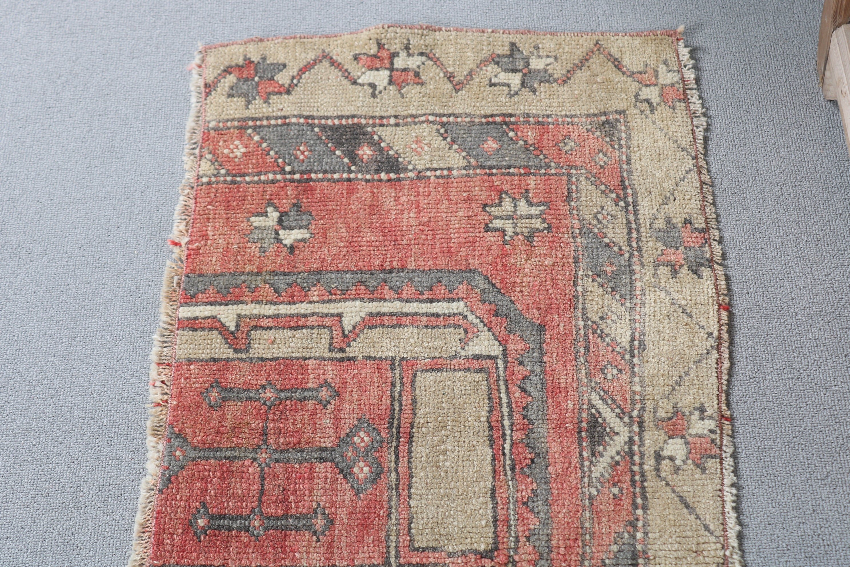 Turkish Rug, Rugs for Entry, Cool Rug, Red Oriental Rug, Vintage Rug, Moroccan Rug, Wall Hanging Rugs, 1.5x3 ft Small Rug, Door Mat Rug