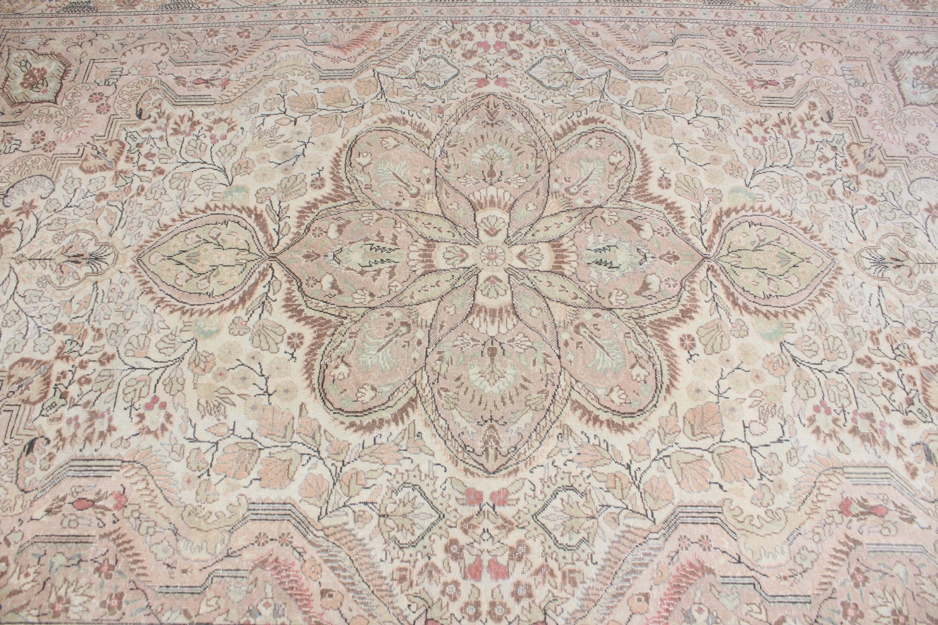 Fas Halıları, Bej Yatak Odası Halıları, Vintage Halı, 6.2x9.2 ft Büyük Halı, Türk Halısı, Oturma Odası Halıları, Soyut Halılar, Salon Halısı