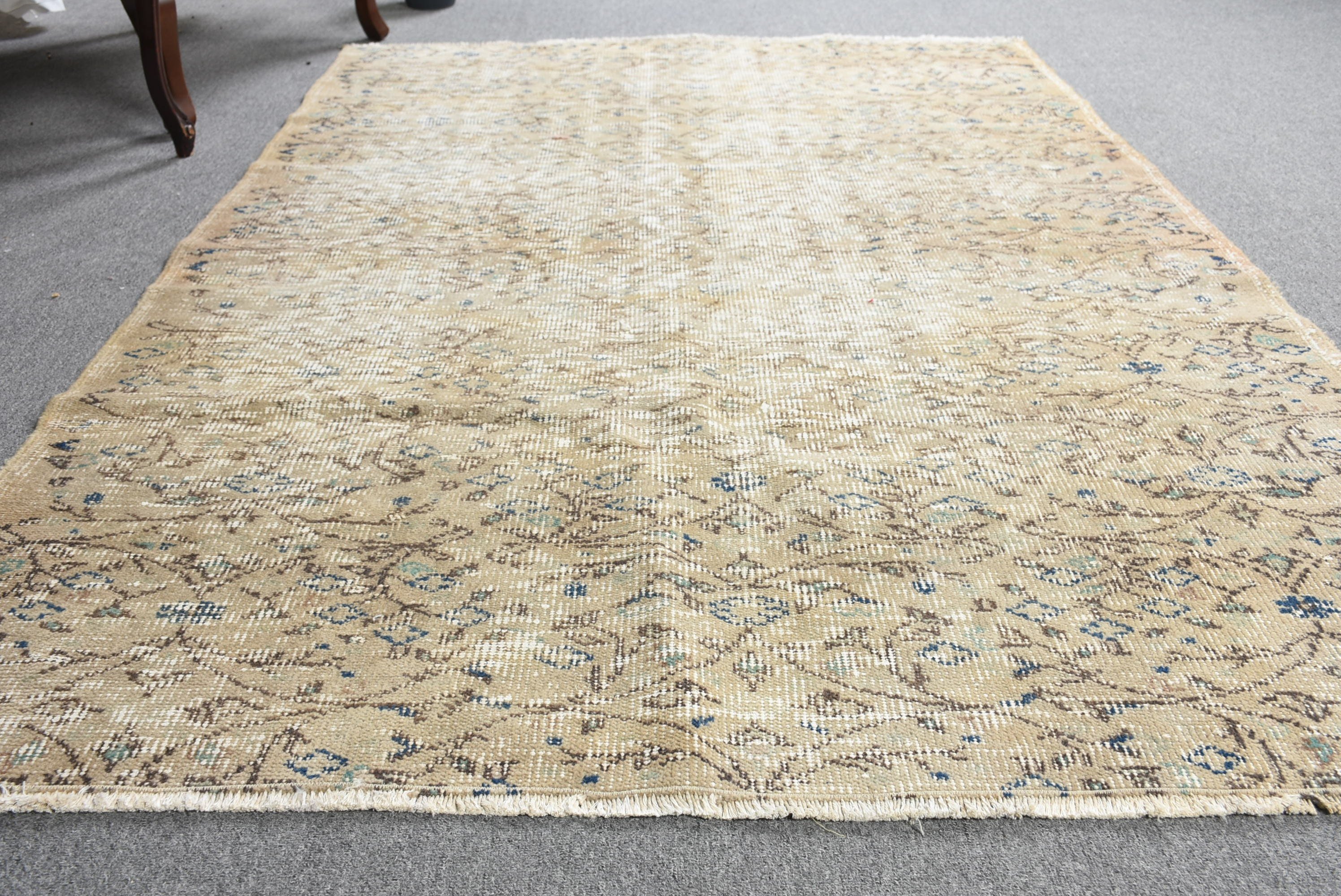 Bohemian Rug, Bedroom Rug, Vintage Rug, Turkish Rugs, Rugs for Area, Nursery Rug, 4.8x6.9 ft Area Rug, Brown Kitchen Rug