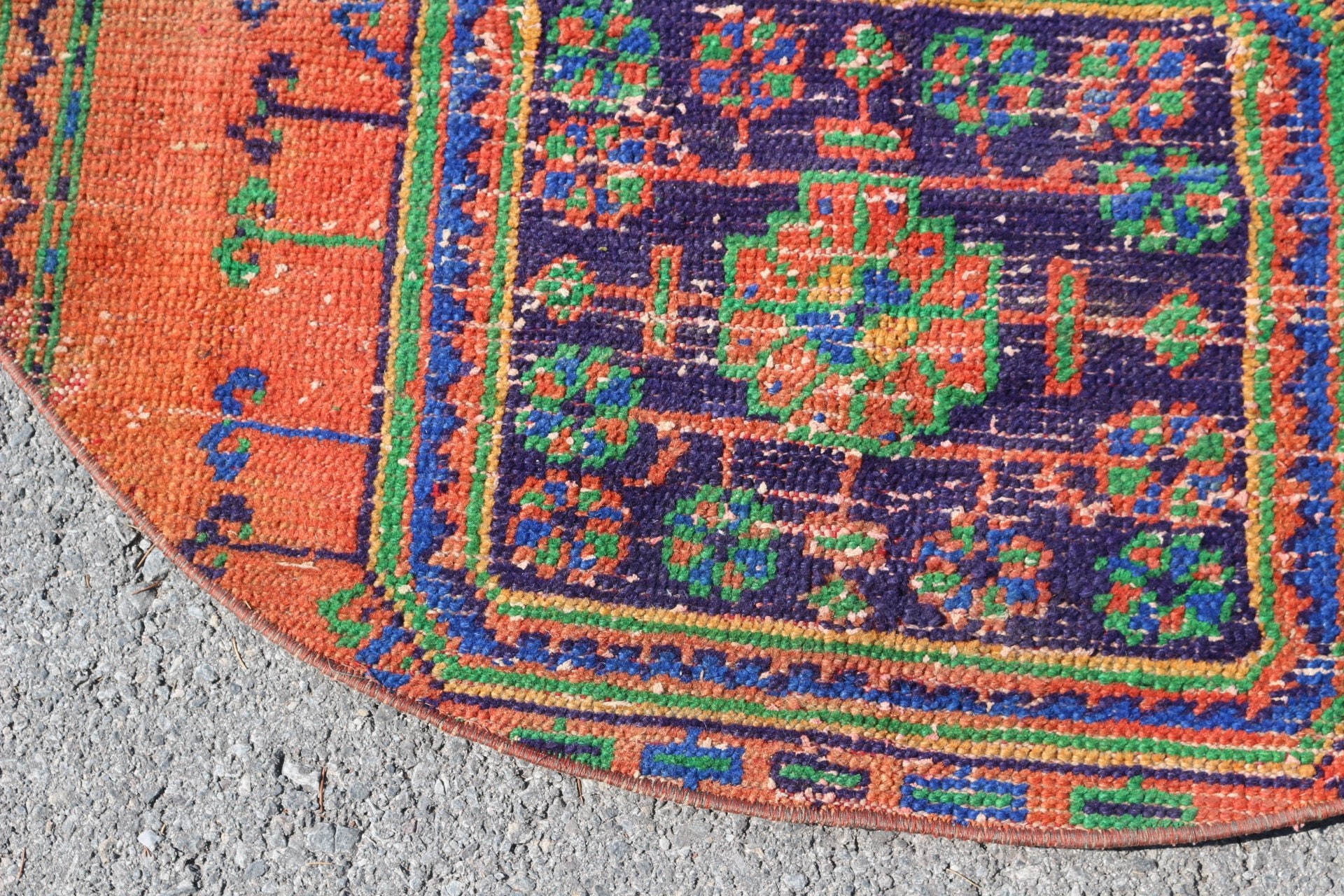 Oriental Rug, Orange Oriental Rugs, Art Rugs, Turkish Rugs, Bedroom Rug, Vintage Rug, Nursery Rug, Antique Rug, 3.7x3.6 ft Small Rug