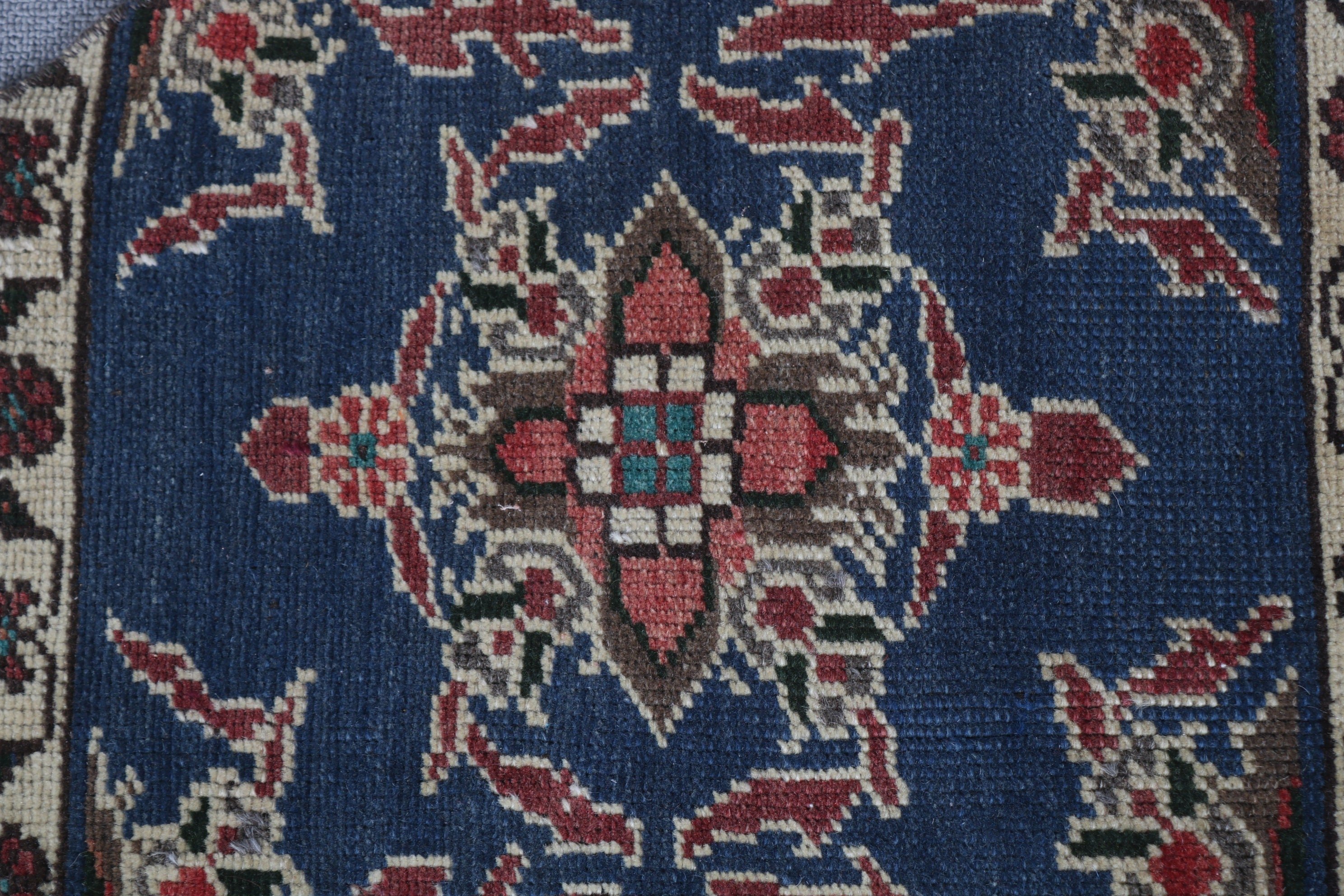 Floor Rug, Blue Floor Rug, Wall Hanging Rugs, Turkish Rug, 1.6x1.5 ft Small Rugs, Vintage Rug, Rugs for Bath, Moroccan Rug, Kitchen Rugs