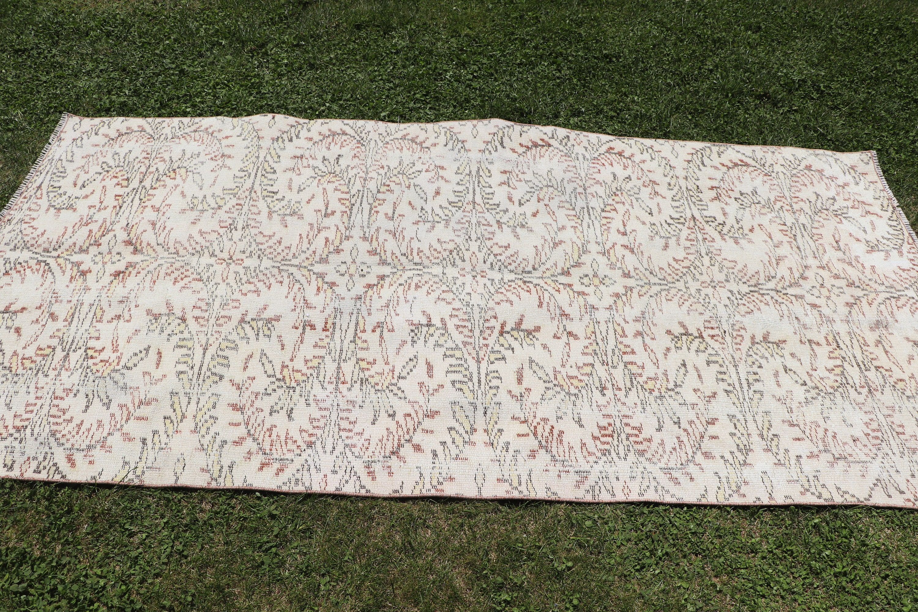 Boho Halı, 3.7x7.6 ft Alan Halıları, Bej Ev Dekorasyonu Halıları, Oushak Halısı, Mutfak Halıları, Oturma Odası Halıları, Türk Halısı, Vintage Halı, Açıklama Halıları