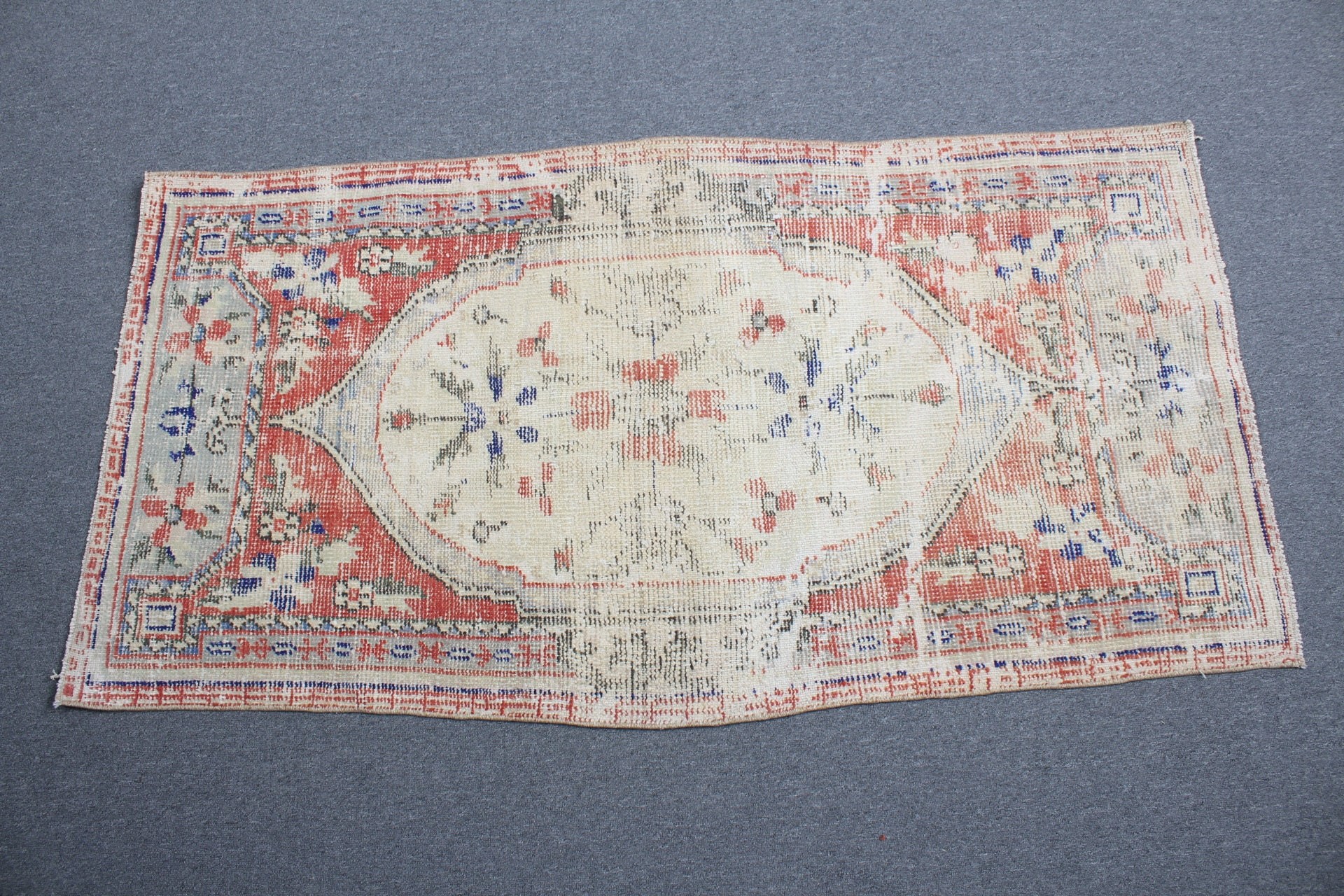 Rugs for Entry, Car Mat Rug, Bedroom Rugs, Red Cool Rug, 2.7x5.2 ft Small Rugs, Vintage Rug, Turkish Rug, Floor Rug, Art Rug, Oriental Rugs