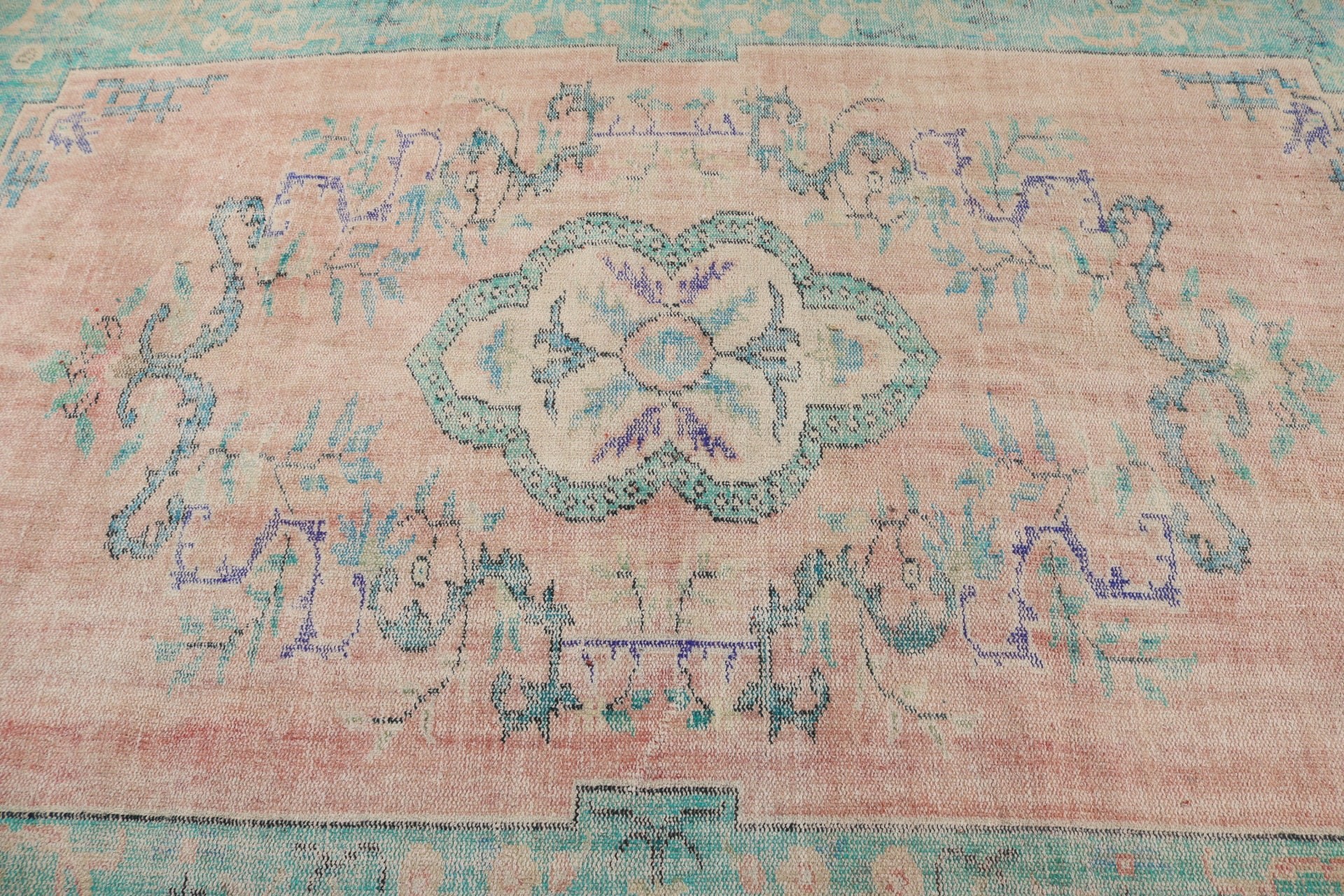 Oryantal Halı, Vintage Halı, Türk Halıları, Büyük Vintage Halılar, 5.7x8.7 ft Büyük Halı, Antika Halı, Büyük Boho Halı, Turuncu El Dokuma Halılar