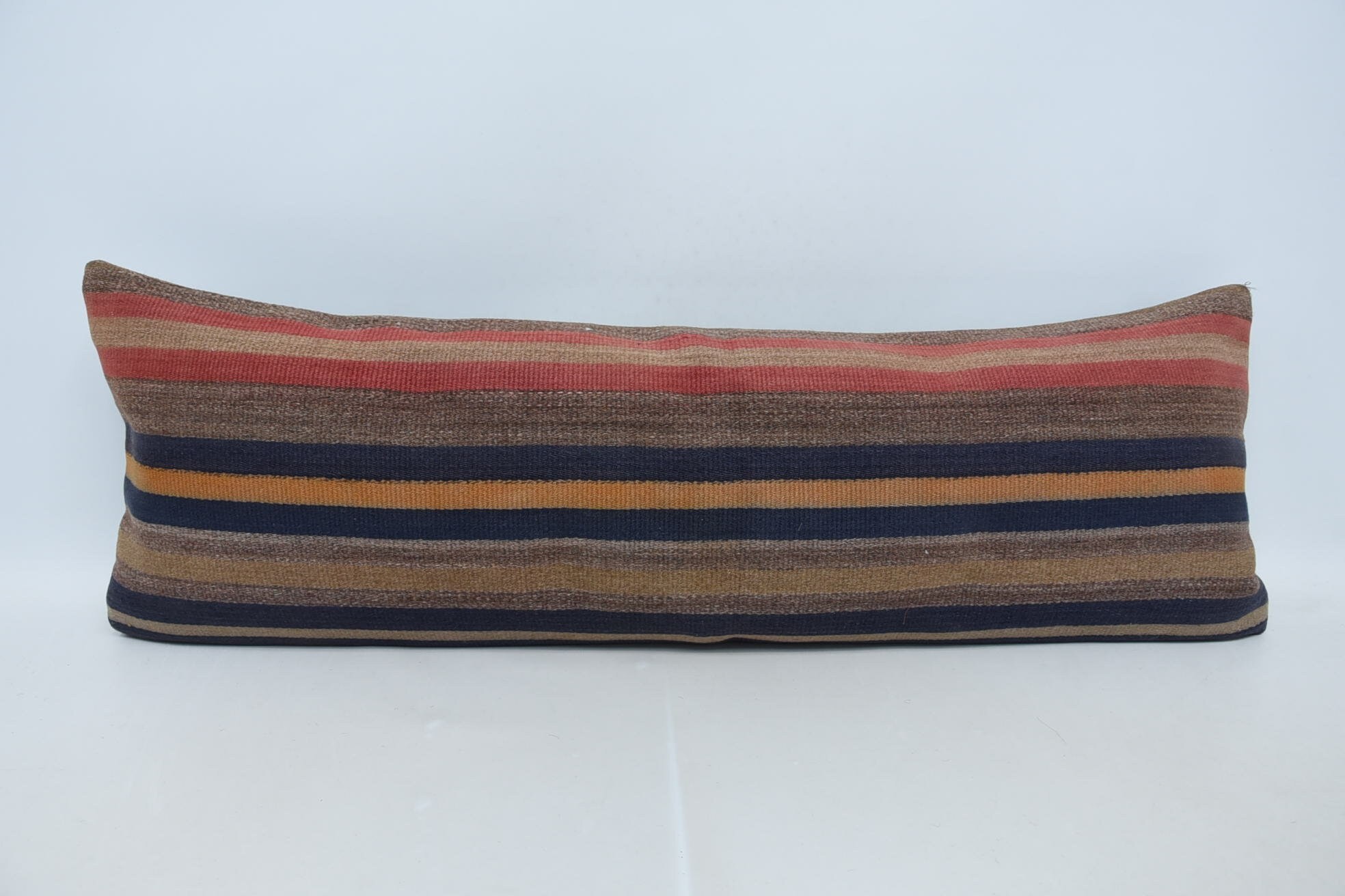 16"x48" Red Cushion Case, Boho Pillow Sham Cover, Vintage Kilim Throw Pillow, Outdoor Bolster Pillow Case, Vintage Pillow