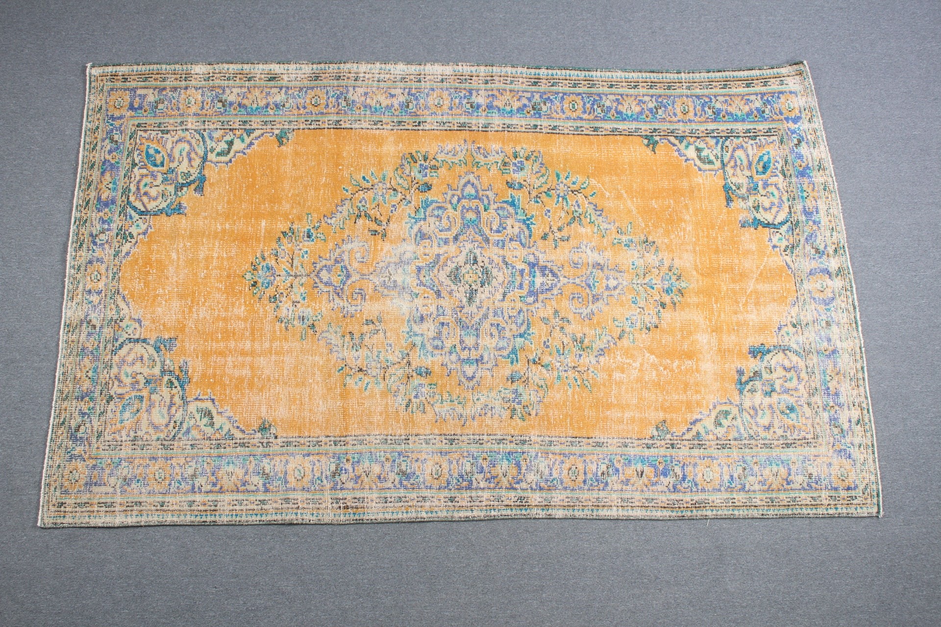 5.5x9 ft Büyük Halılar, Yemek Odası Halıları, Yatak Odası Halıları, Türk Halısı, Yatak Odası Halısı, Vintage Halılar, Sarı Fas Halısı, Anadolu Halıları