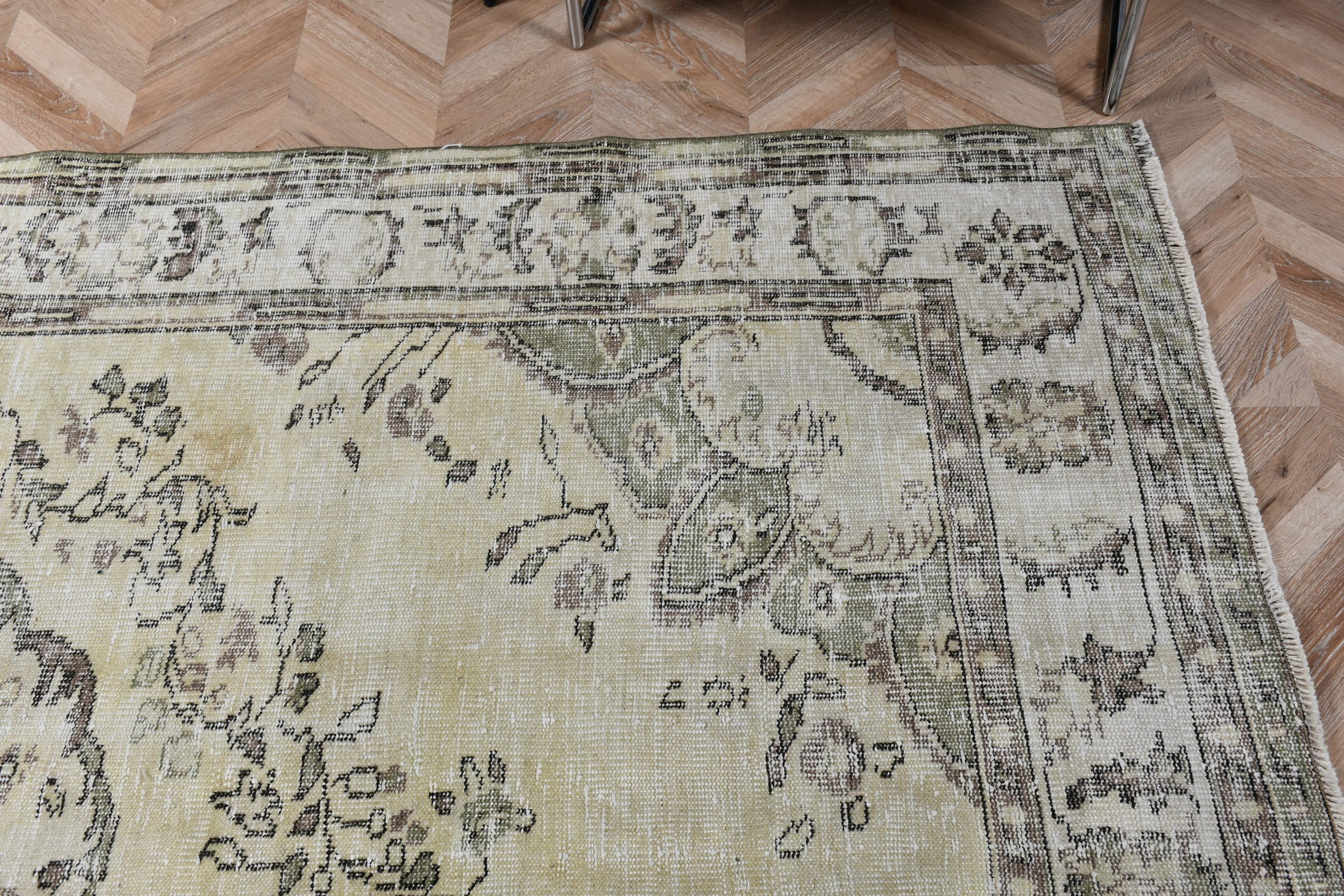 5.9x9.1 ft Large Rug, Turkish Rug, Vintage Rugs, Beige Oriental Rugs, Dining Room Rug, Anatolian Rug, Designer Rug, Bedroom Rug, Floor Rug