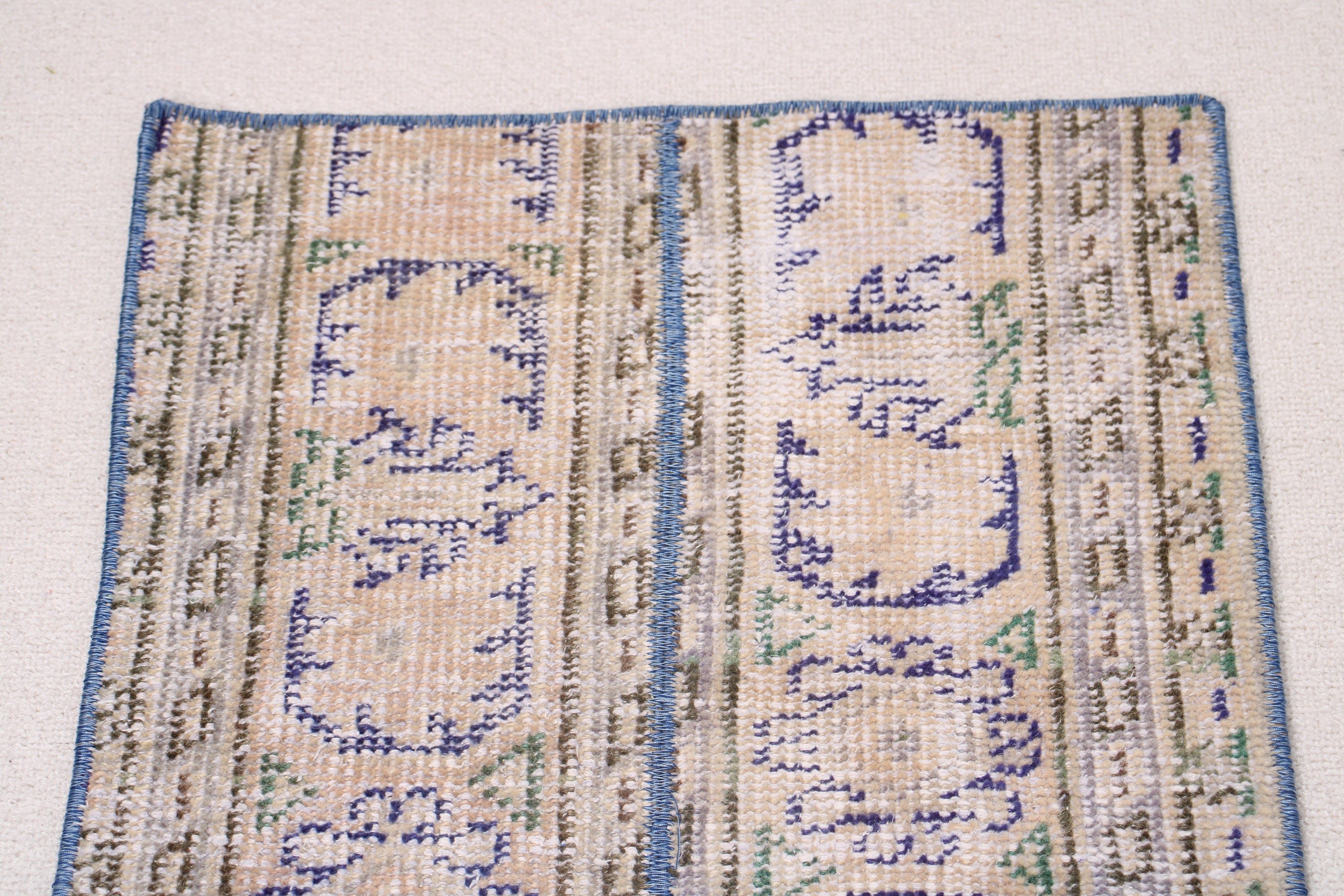 Vintage Rug, Wall Hanging Rugs, Door Mat Rug, Wool Rugs, Beige Oriental Rugs, 1.6x3.6 ft Small Rugs, Floor Rugs, Turkey Rug, Turkish Rugs