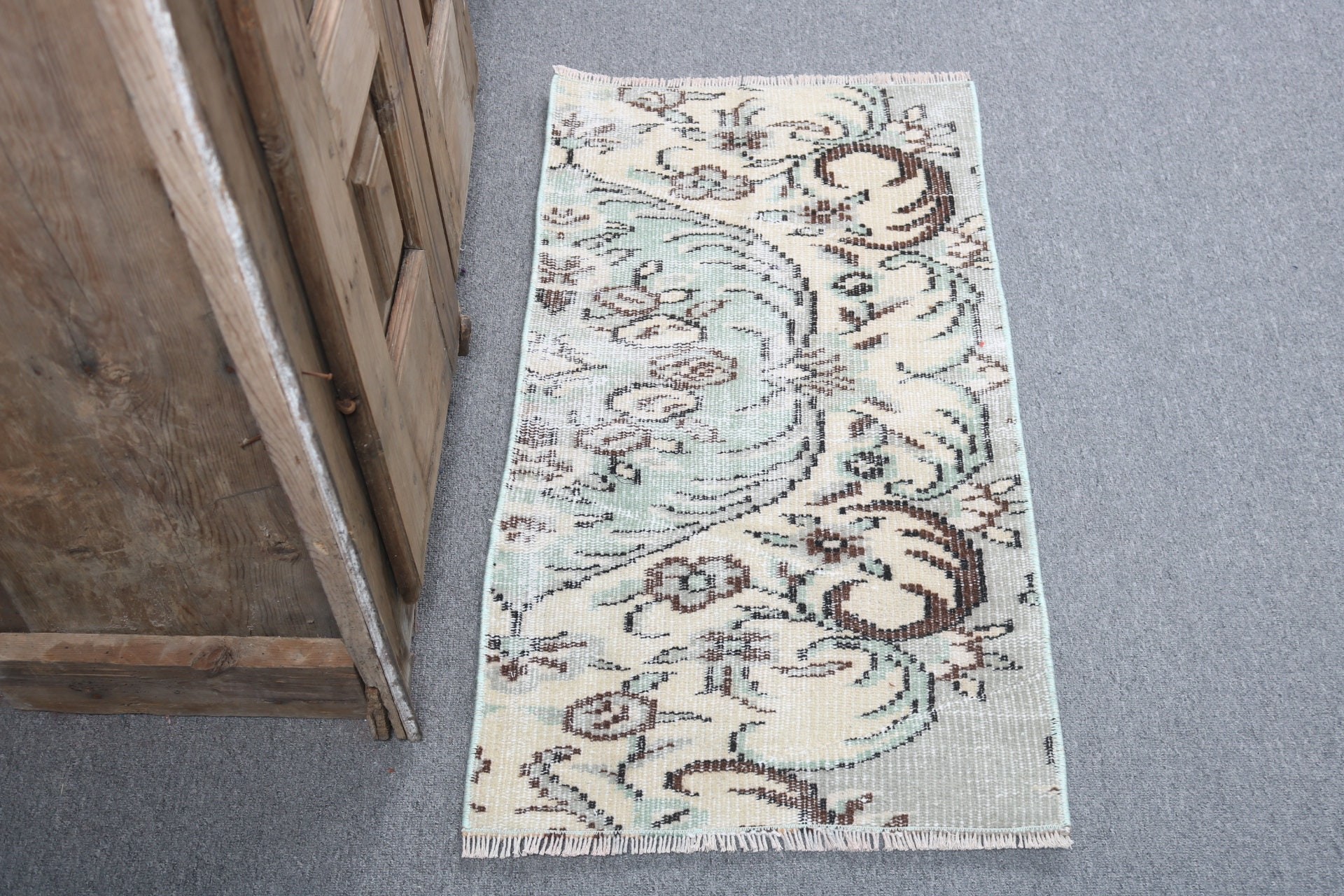 Handmade Rug, Rugs for Door Mat, 1.7x3.2 ft Small Rug, Cool Rug, Bathroom Rug, Turkish Rugs, Bedroom Rugs, Vintage Rug, Green Statement Rug