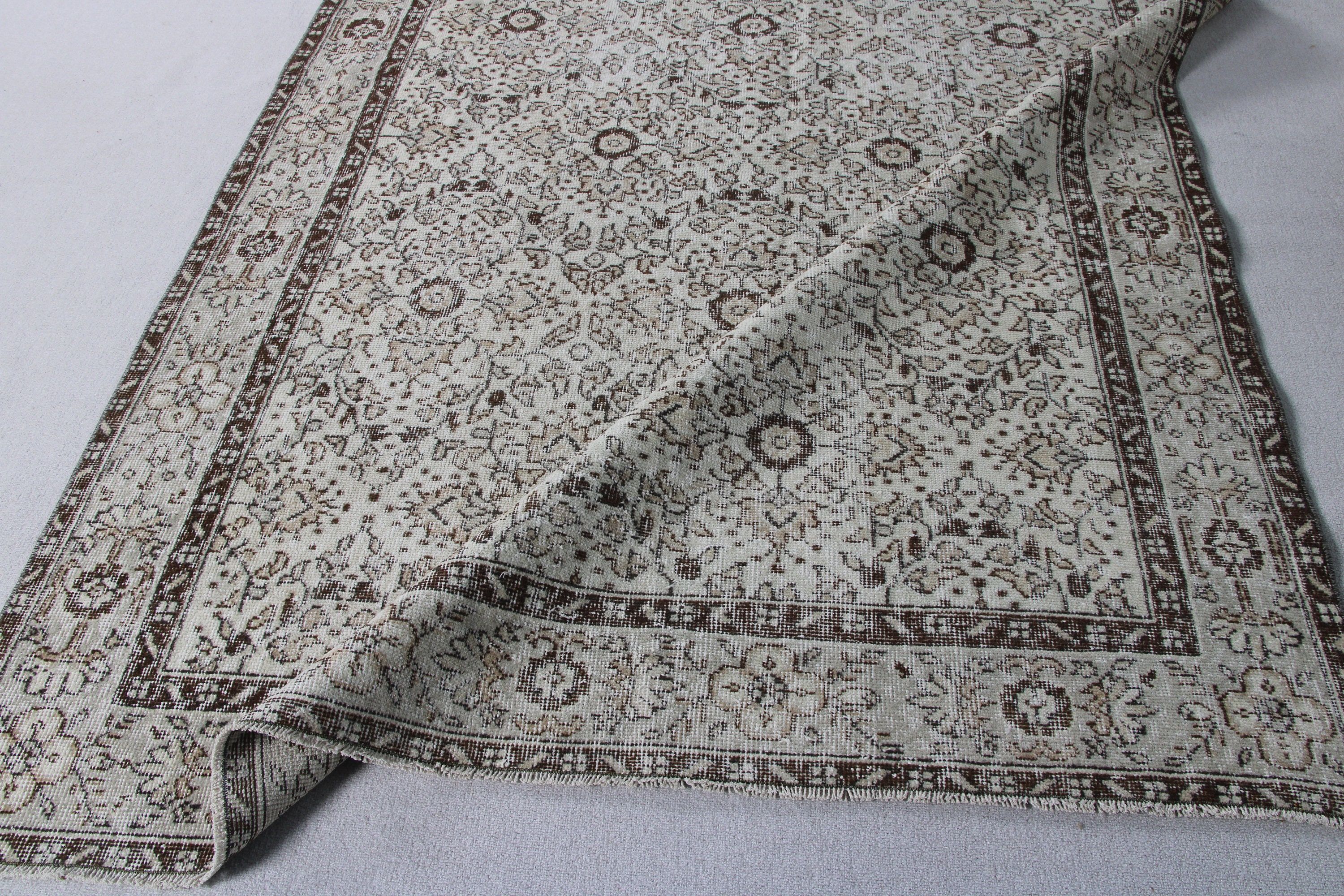 Mutfak Halıları, Aztek Halısı, Vintage Halılar, Türk Halısı, 6,1x9,2 ft Büyük Halılar, Büyük Boho Halıları, Bej Yün Halıları, Yemek Odası Halısı