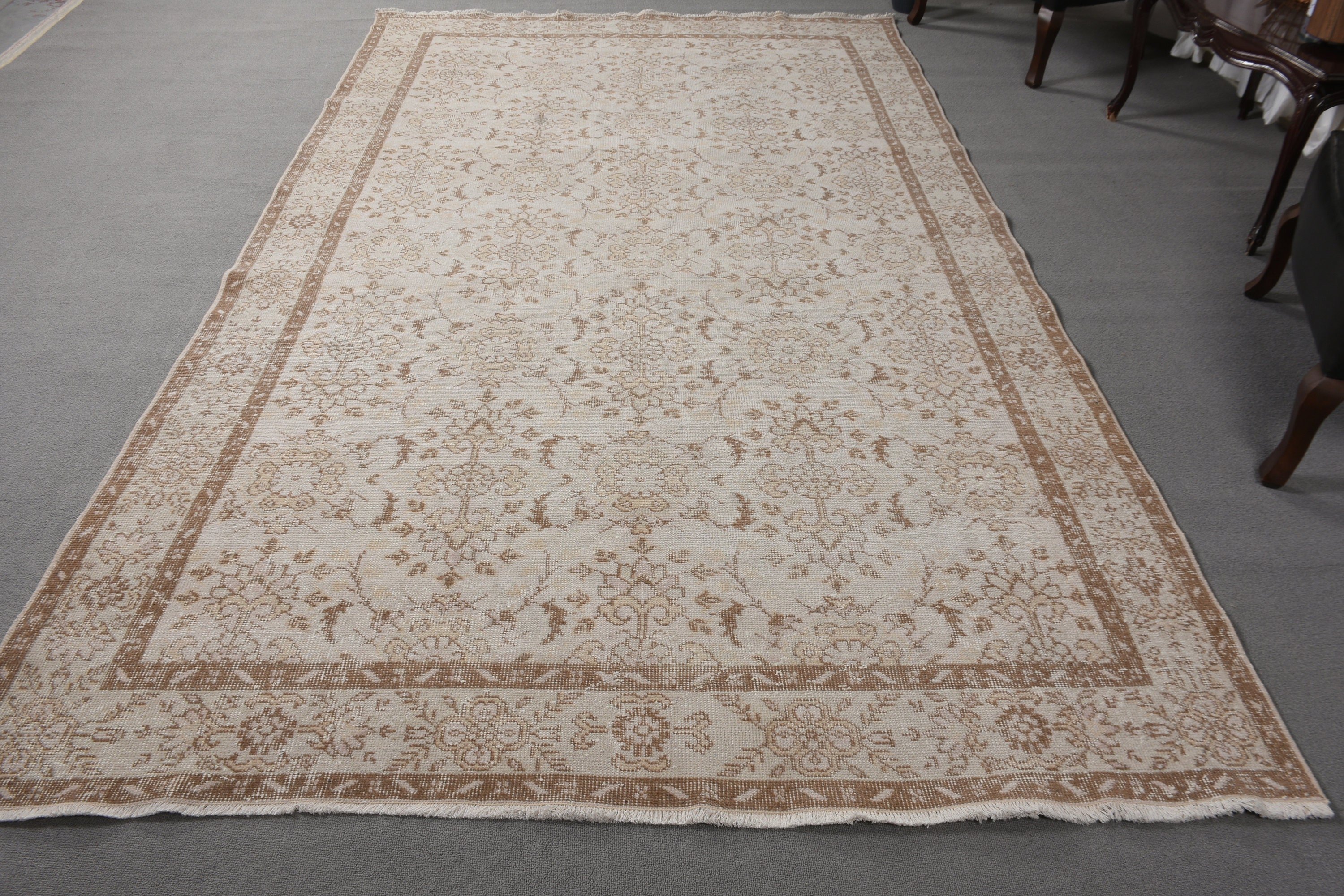 Bej Boho Halılar, Anadolu Halıları, Türk Halıları, Oturma Odası Halıları, 6.2x10.6 ft Büyük Halılar, Nötr Halı, Büyük Vintage Halılar, Vintage Halılar