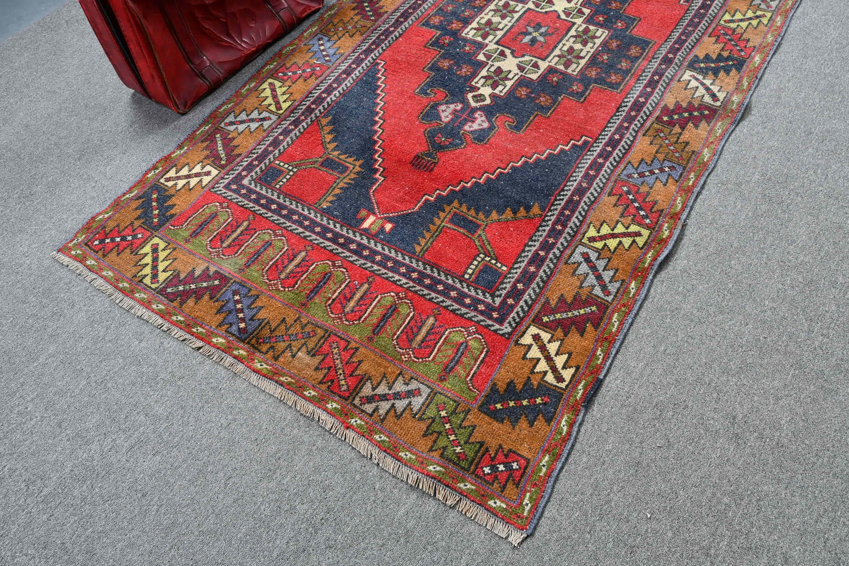 Anatolian Rugs, Cute Rugs, 4.1x8.3 ft Area Rugs, Antique Rug, Turkish Rugs, Vintage Rugs, Nursery Rugs, Kitchen Rug, Red Antique Rugs