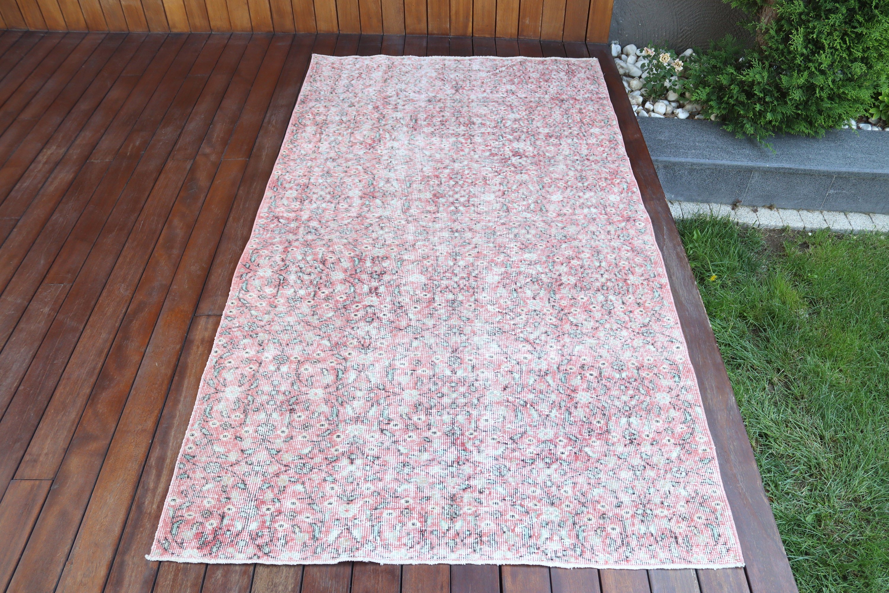 Neutral Rug, Bedroom Rugs, Red Cool Rug, Nursery Rugs, 3.7x6.8 ft Area Rugs, Turkish Rug, Boho Area Rug Rugs, Vintage Rugs