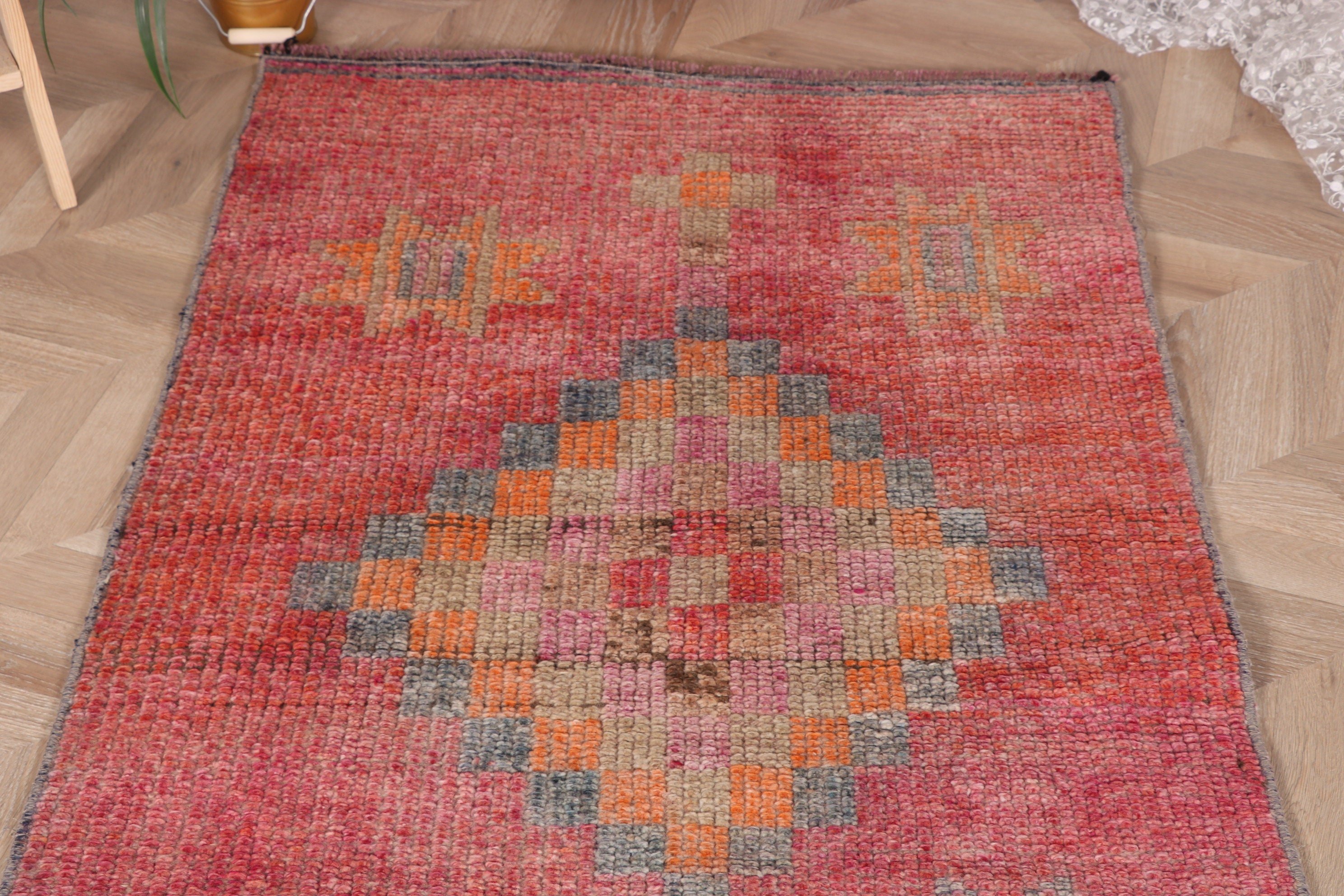 Yatak Odası Halısı, 2.9x8.5 ft Runner Halısı, Vintage Halılar, Koridor Halıları, Türk Halıları, Vintage Runner Halıları, Pembe Oryantal Halı, Fas Halısı