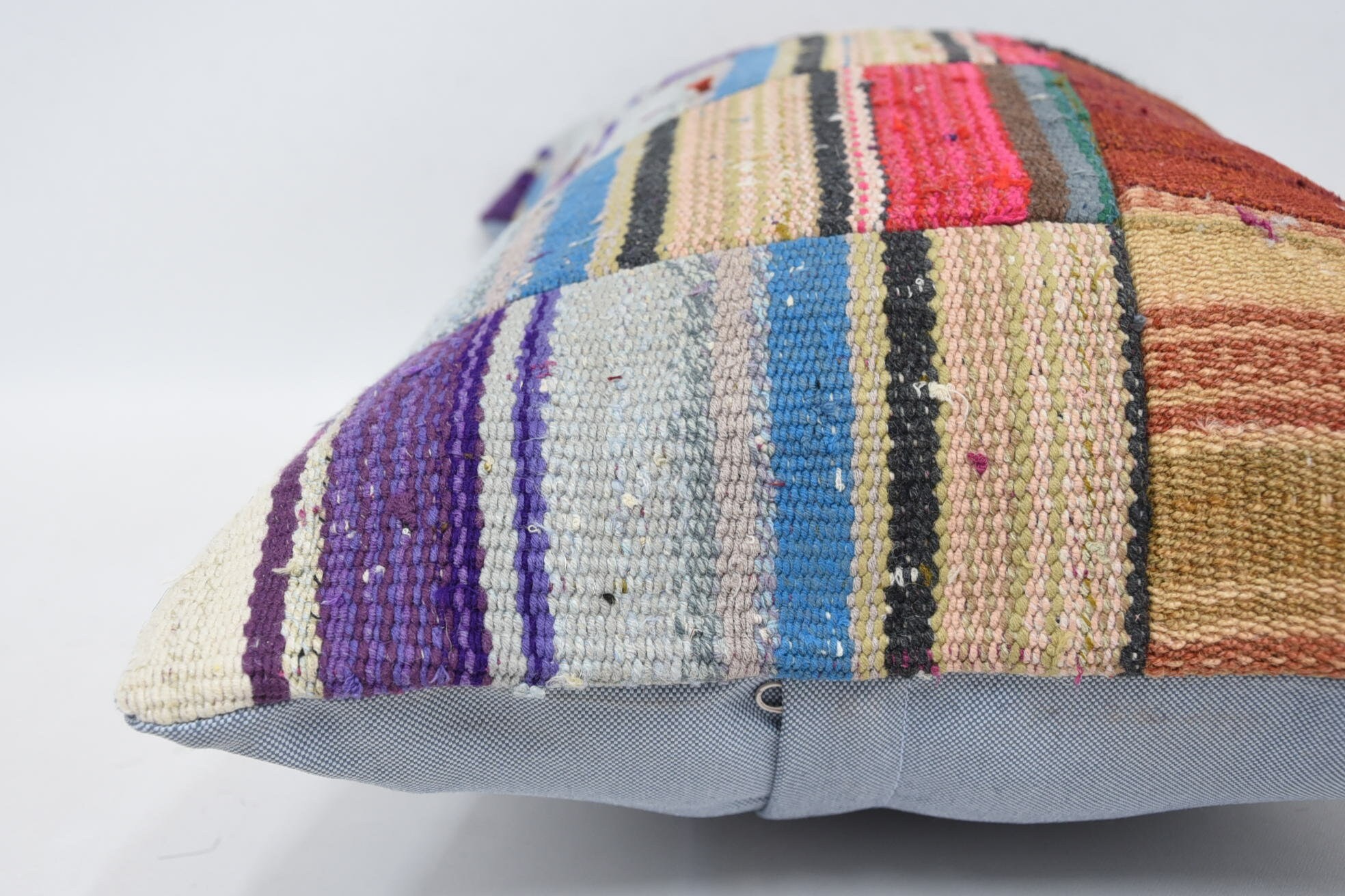 16"x24" Blue Pillow Sham, Interior Designer Pillow, Vintage Kilim Pillow, Pillow for Couch, Vintage Kilim Pillow Cushion