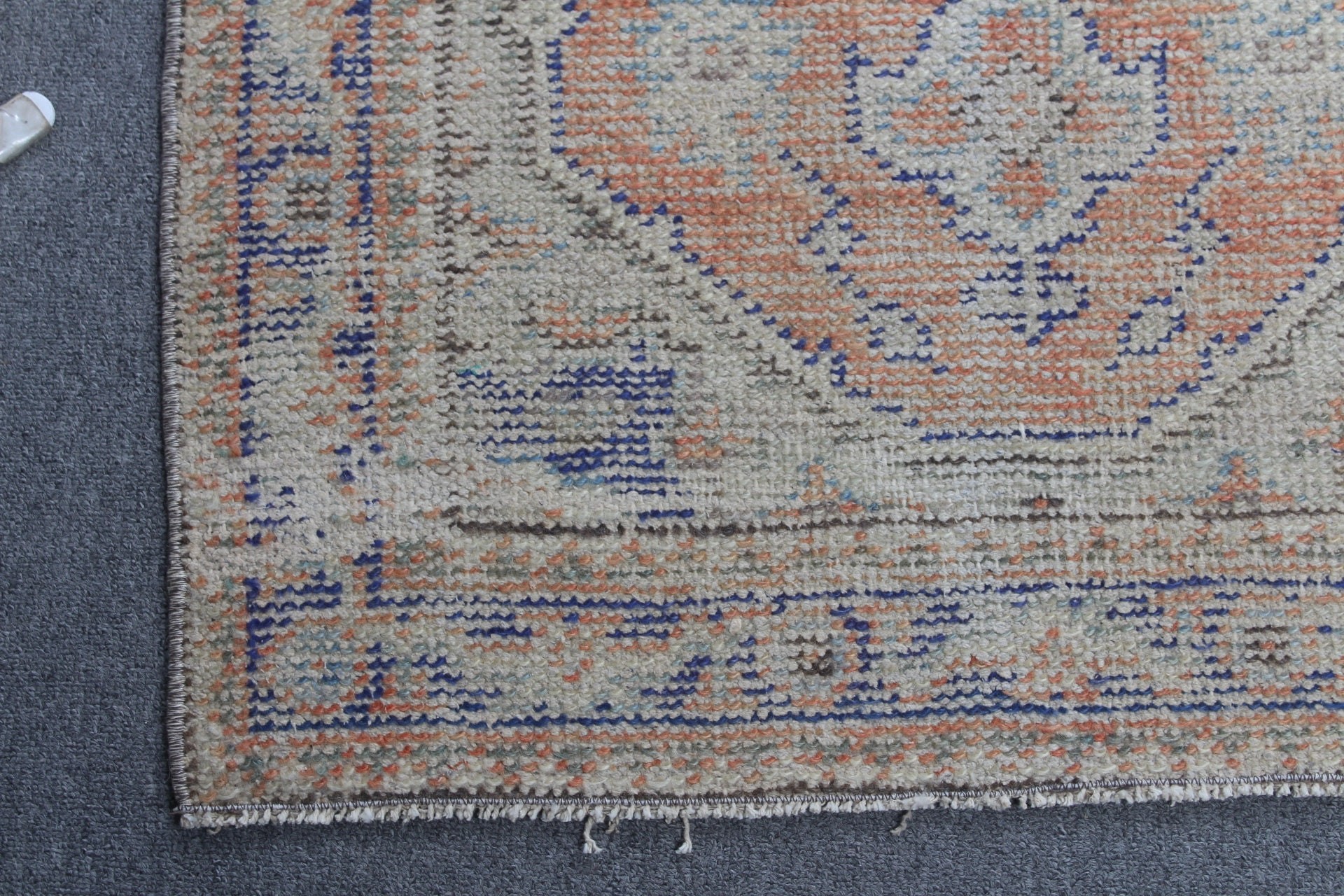 Banyo Halısı, Turuncu Soğuk Halı, Vintage Halı, 2,4x4,1 ft Küçük Halılar, Yün Halılar, Araba Paspas Halısı, Mutfak Halısı, Türk Halıları, Banyo Halıları