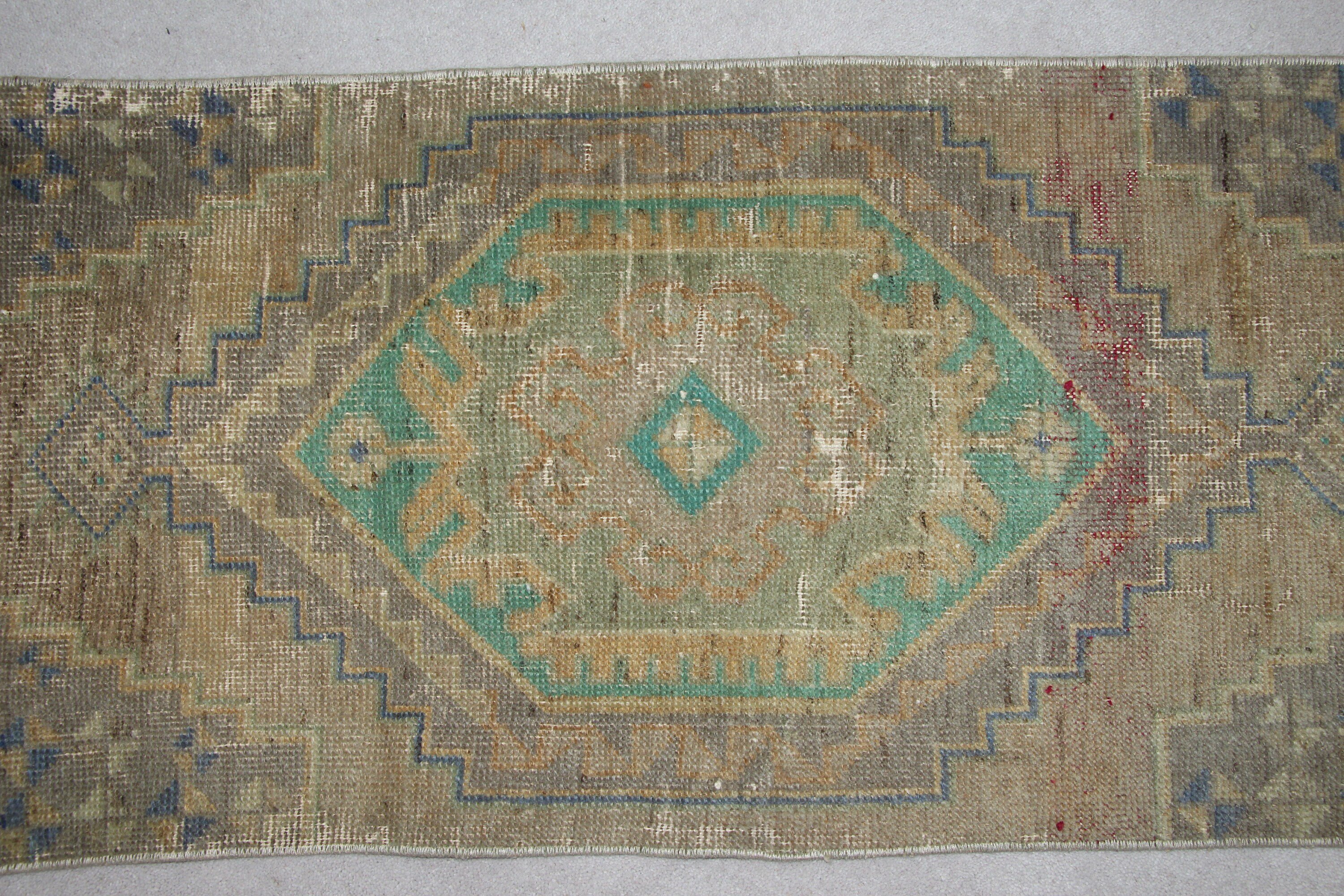 Vintage Rugs, Kitchen Rug, Home Decor Rug, Entry Rug, 1.5x3.2 ft Small Rug, Turkish Rug, Rugs for Nursery, Green Wool Rugs, Car Mat Rug