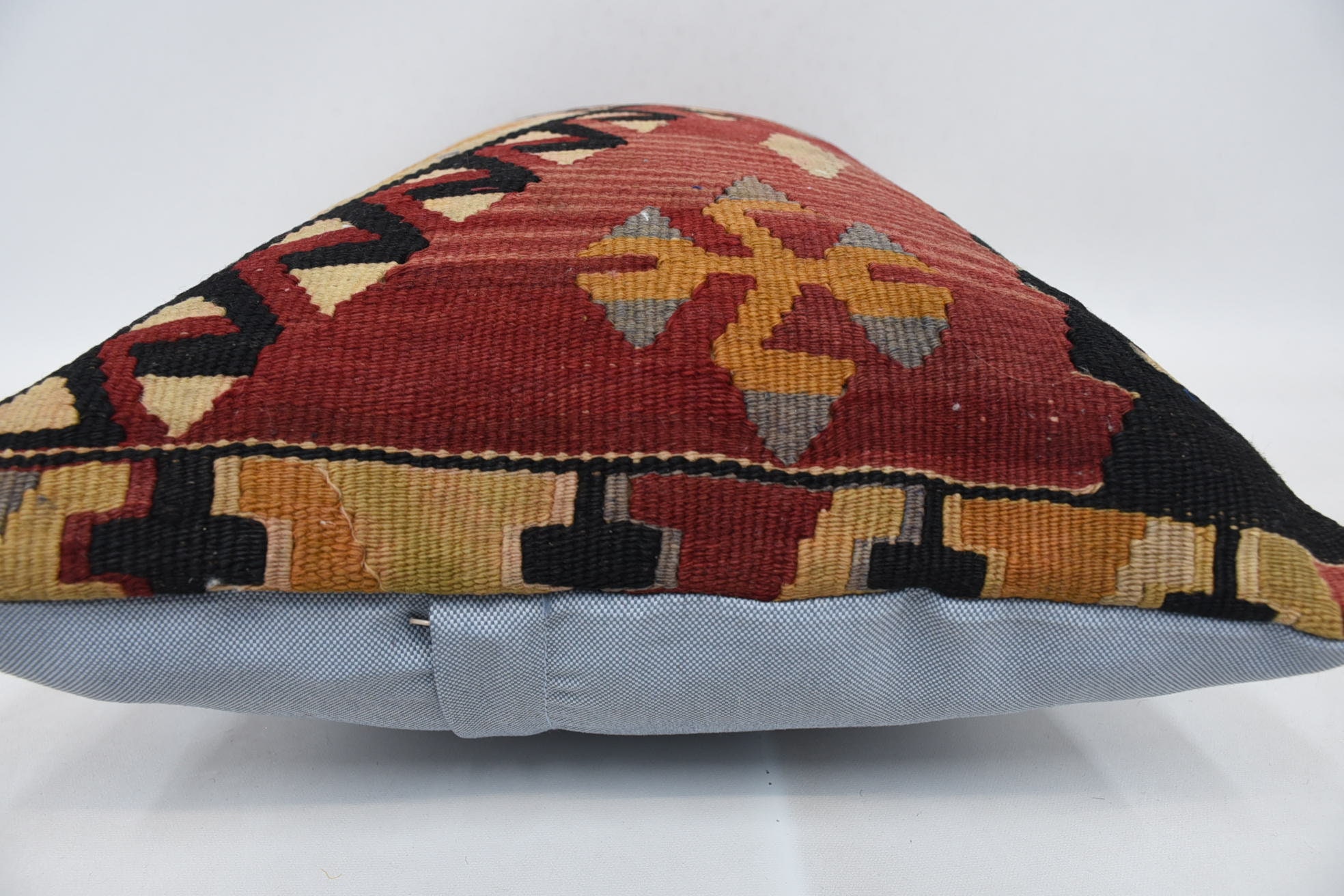Boho Throw Pillow Cover, Retro Cushion Case, Pillow for Sofa, Turkish Pillow, Seat Pillow, 16"x24" Red Pillow Sham, Throw Kilim Pillow