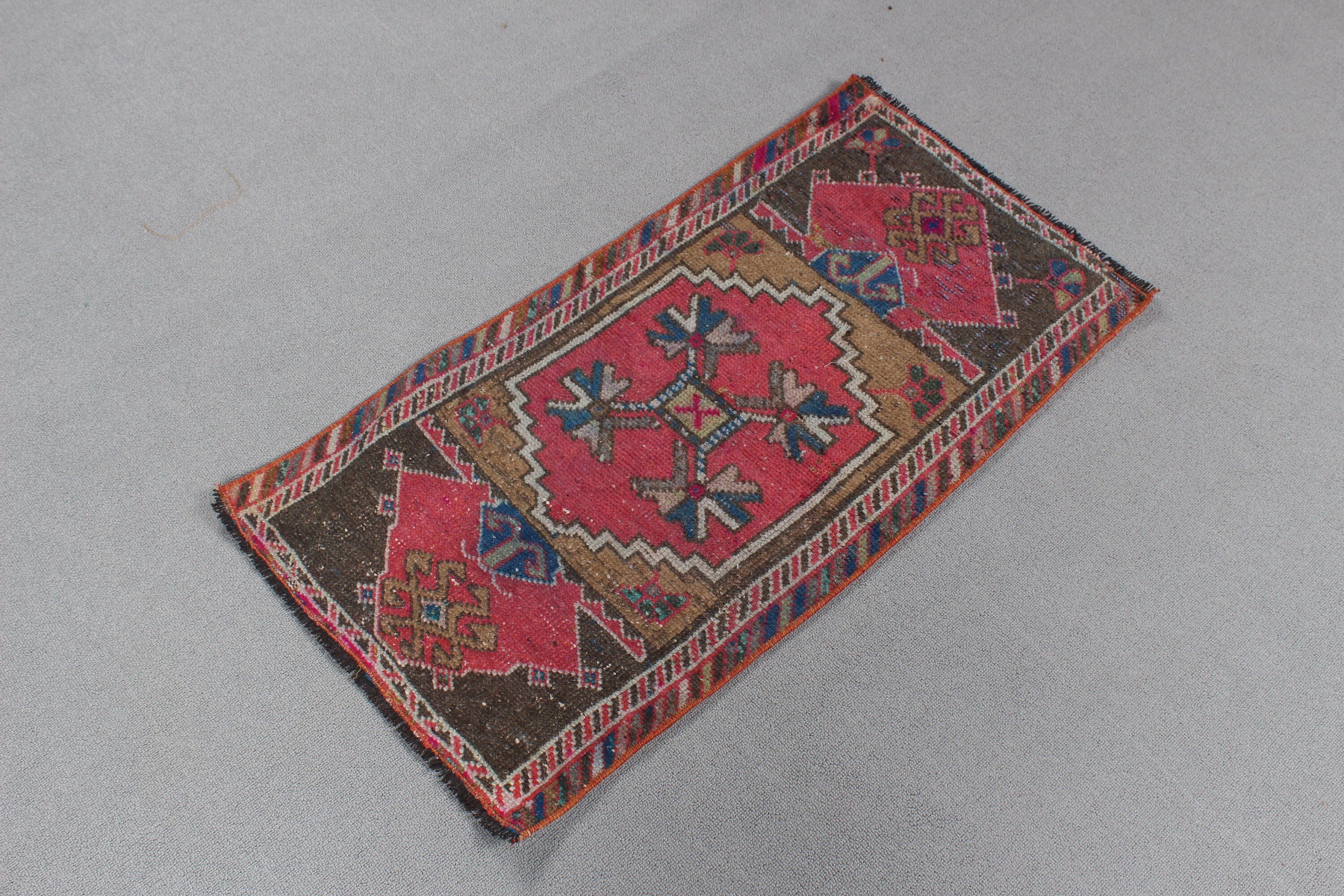 Antique Rug, Bedroom Rug, Door Mat Rug, Pink Antique Rug, Vintage Rugs, Rugs for Bath, Kitchen Rugs, Turkish Rug, 1.5x3 ft Small Rug