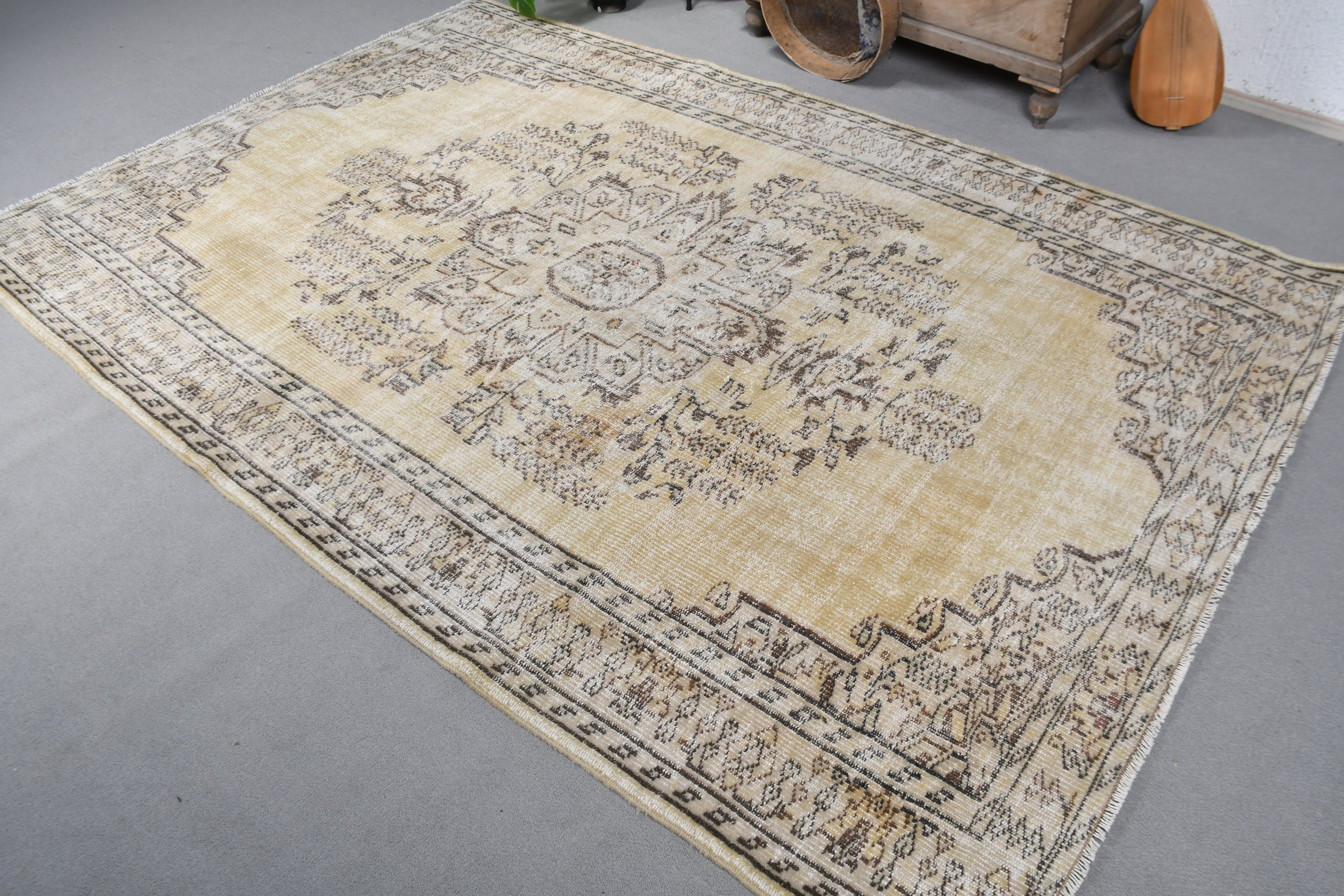 Large Area Rug Rugs, Oriental Rug, Salon Rug, Green  5.8x8.9 ft Large Rugs, Bedroom Rug, Wool Rugs, Turkish Rug, Vintage Rugs