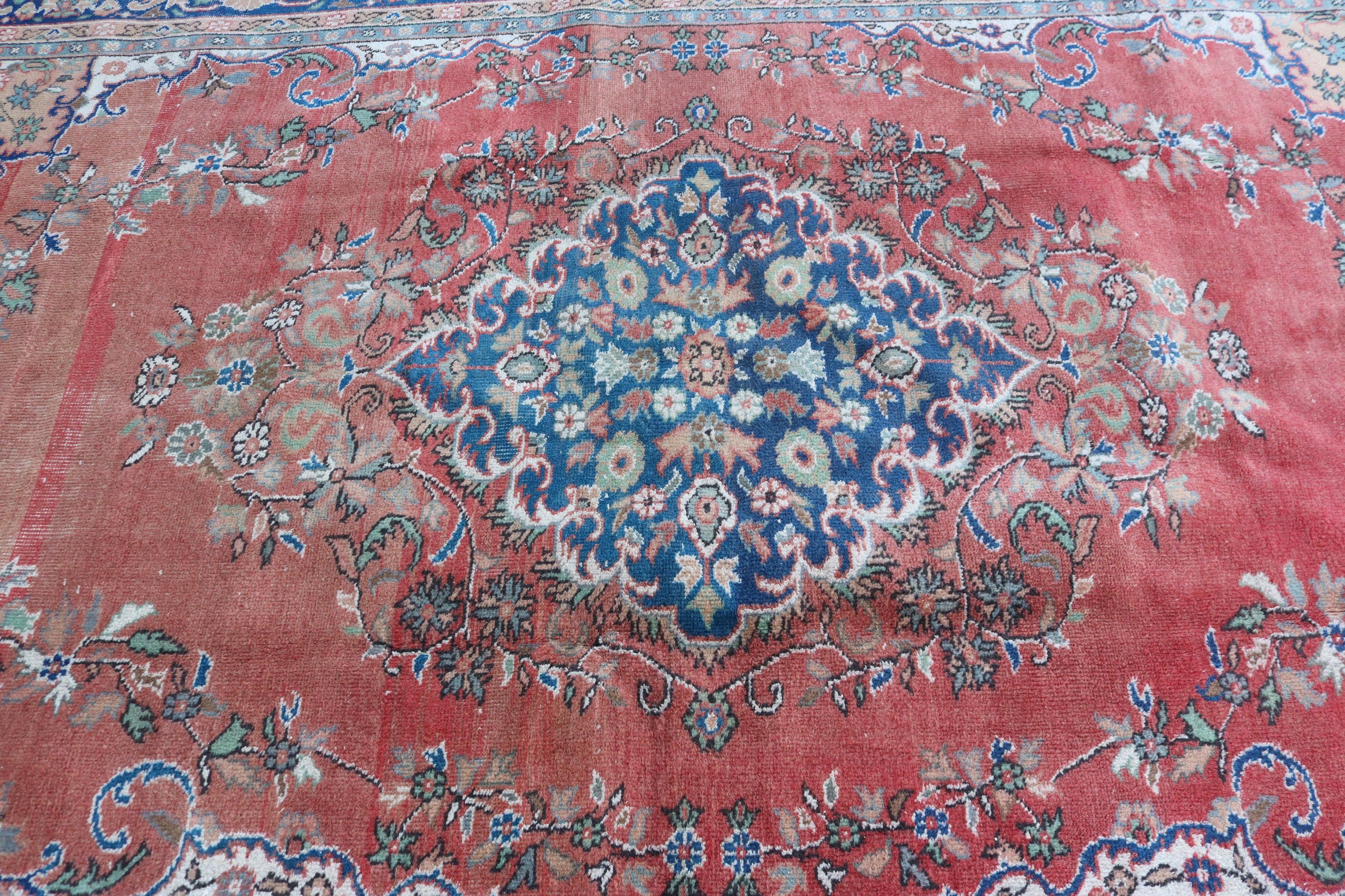 Kırmızı Mutfak Halıları, Türk Halıları, Vintage Halılar, Oryantal Halılar, Büyük Vintage Halılar, Büyük Oushak Halı, Harika Halılar, 6.6x10 ft Büyük Halı, Boho Halı