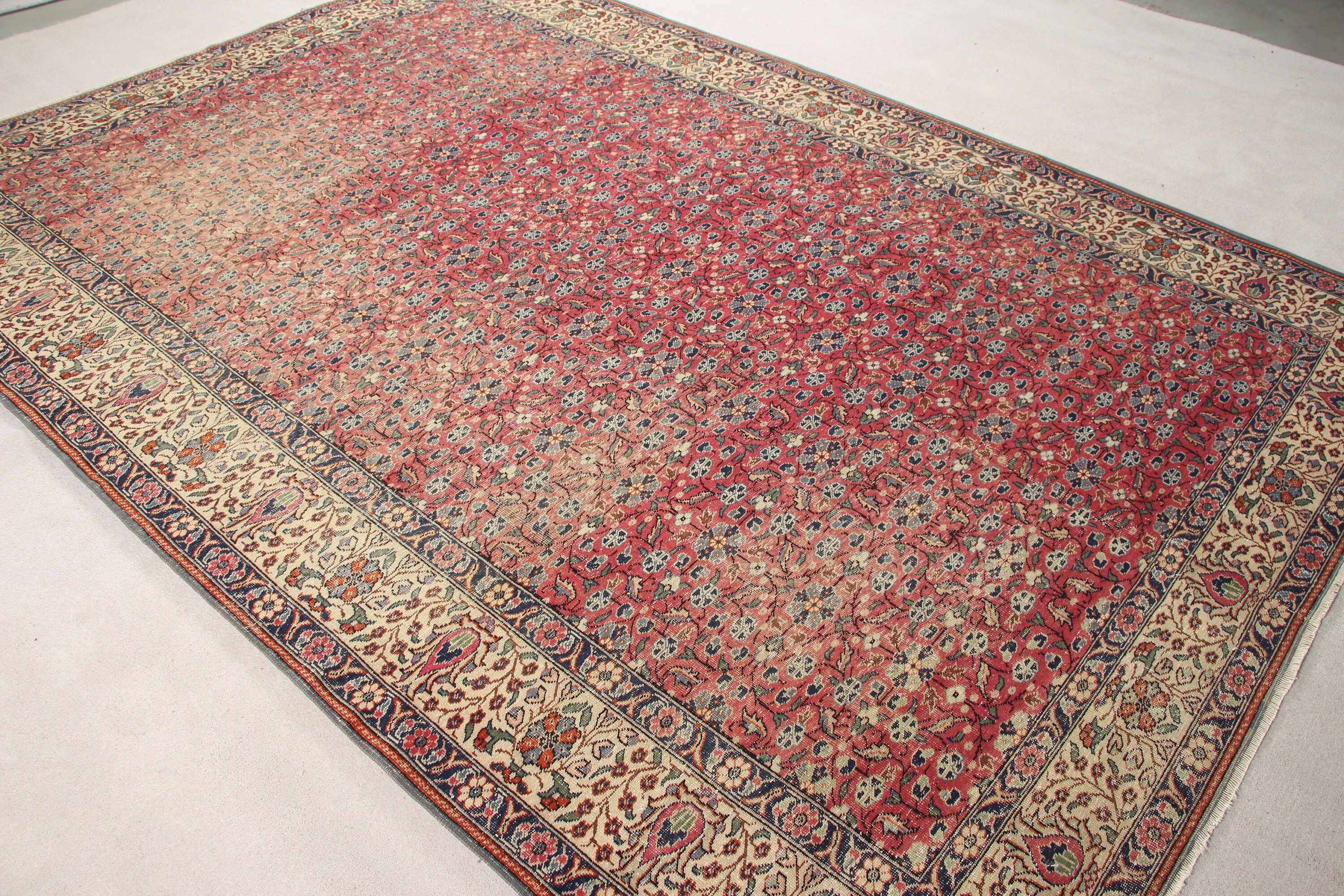 6.5x9.8 ft Büyük Halı, Salon Halısı, Harika Halılar, Türk Halıları, Kırmızı Ev Dekor Halıları, Özel Halı, Oryantal Halı, Oturma Odası Halıları, Vintage Halı