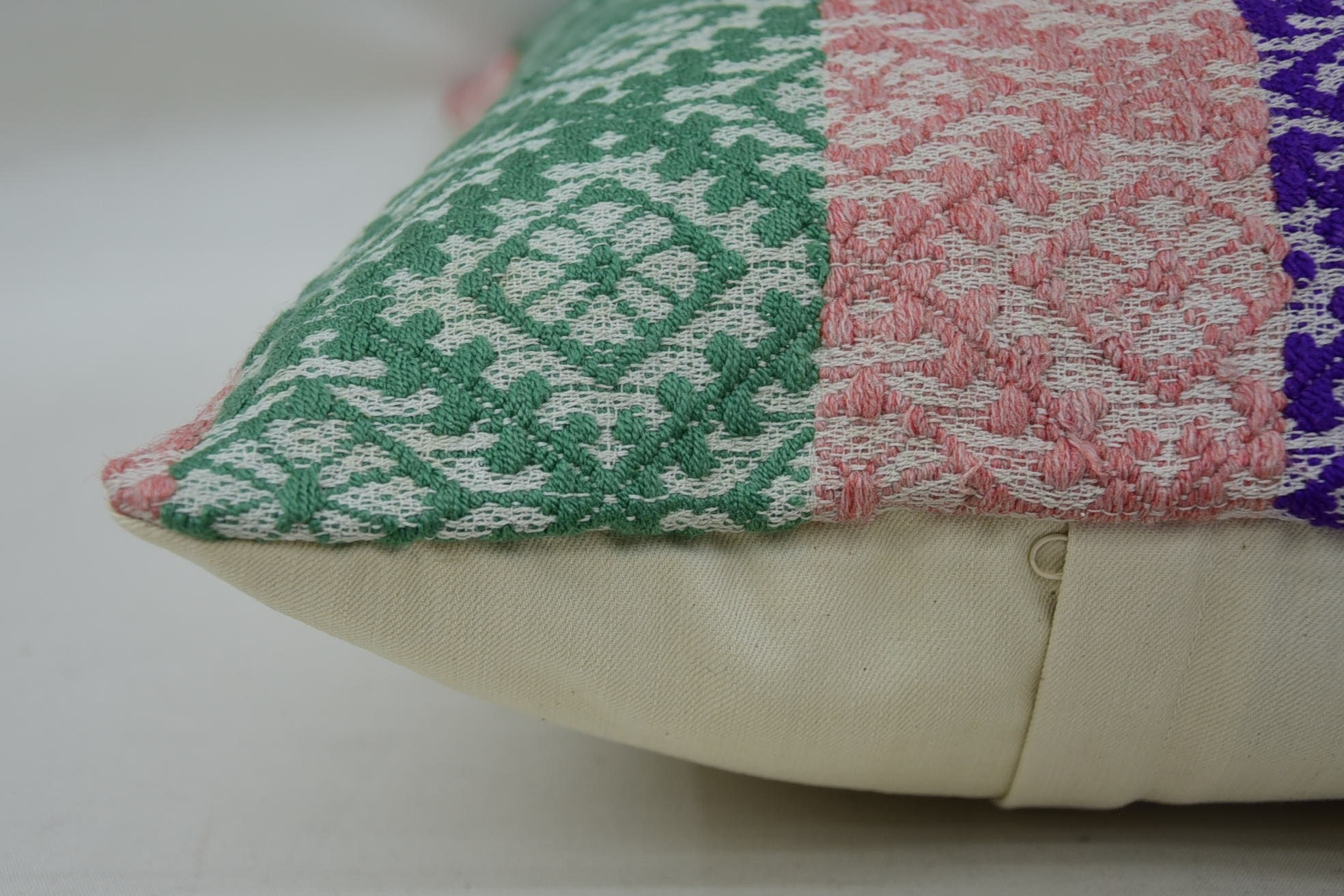 Aztec Pillow Case, Antique Pillows, 16"x24" Green Pillow, Handwoven Cushion Case, Ethnical Kilim Rug Pillow, Turkish Pillow